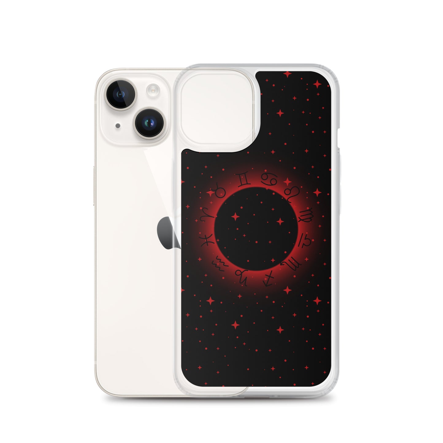 Star Zodiac Black Fire Red Clear Case for iPhone®