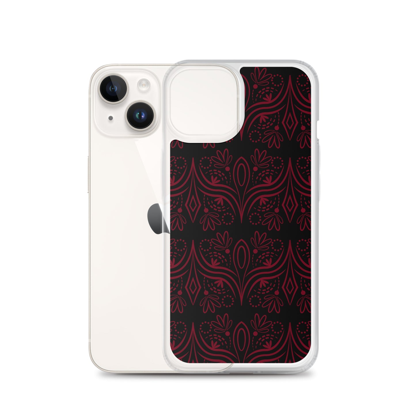 Geometric Black Star Red Clear Case for iPhone®