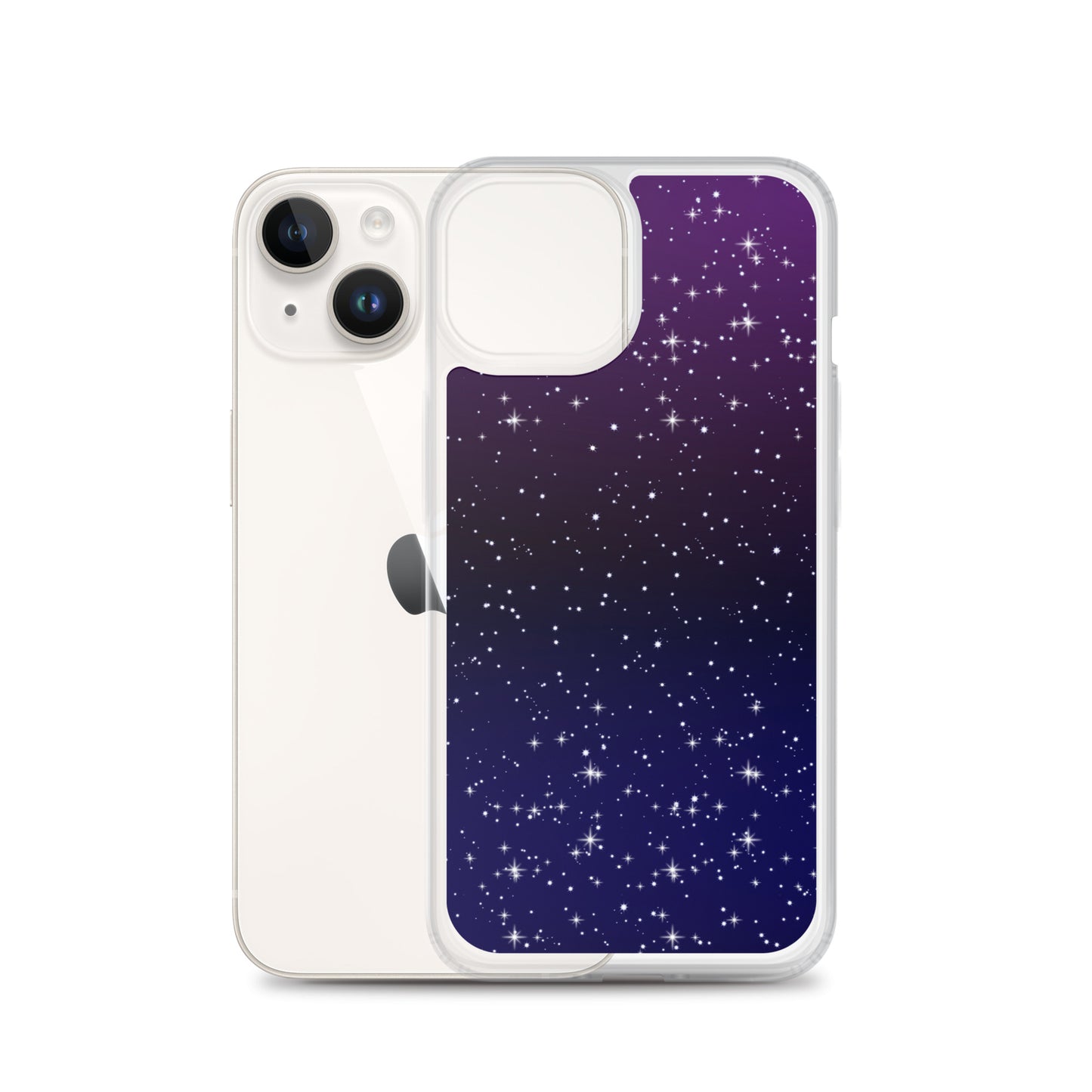 Purple Black Star Galaxy Clear Case for iPhone®