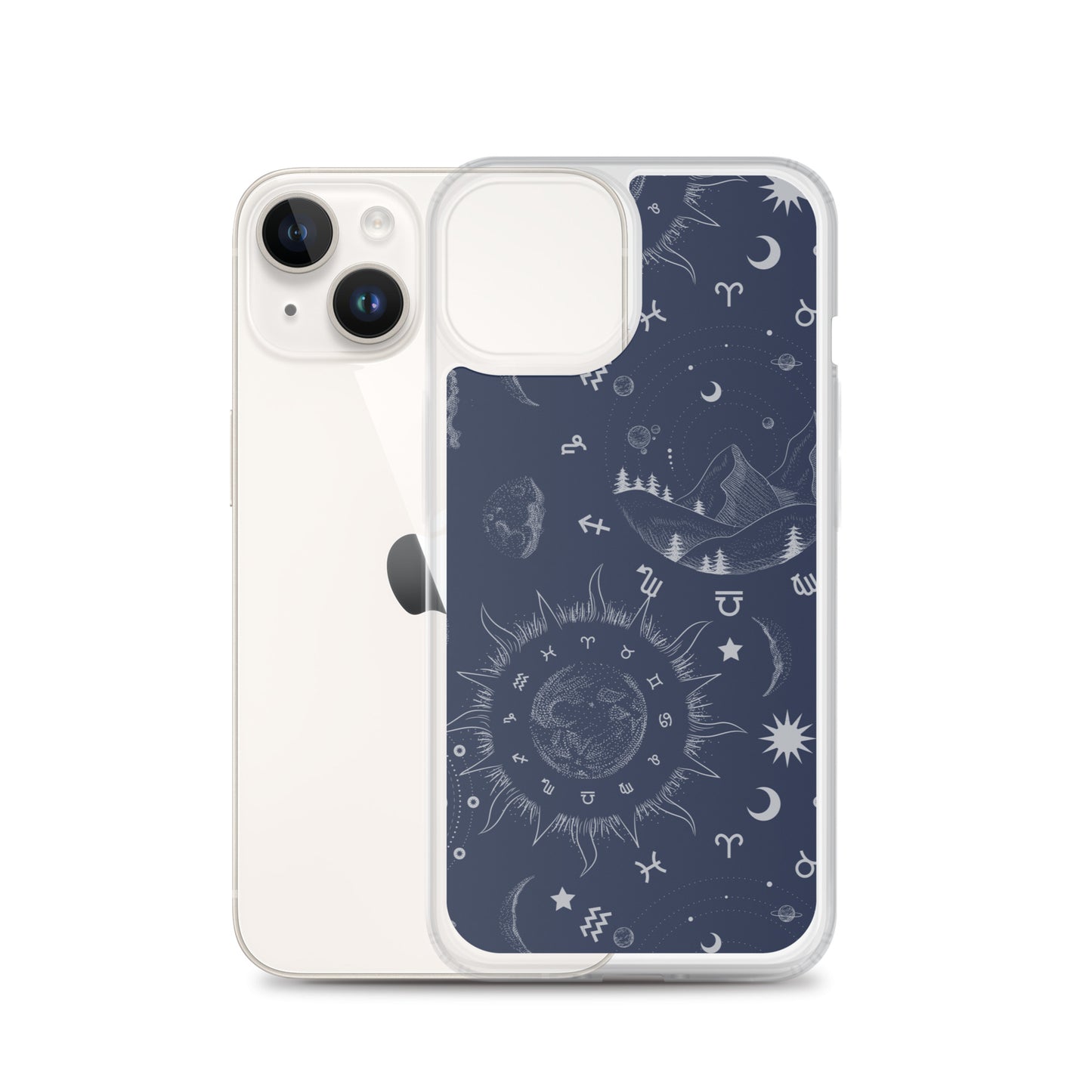 Navy Blue Moon Zodiac Clear Case for iPhone®