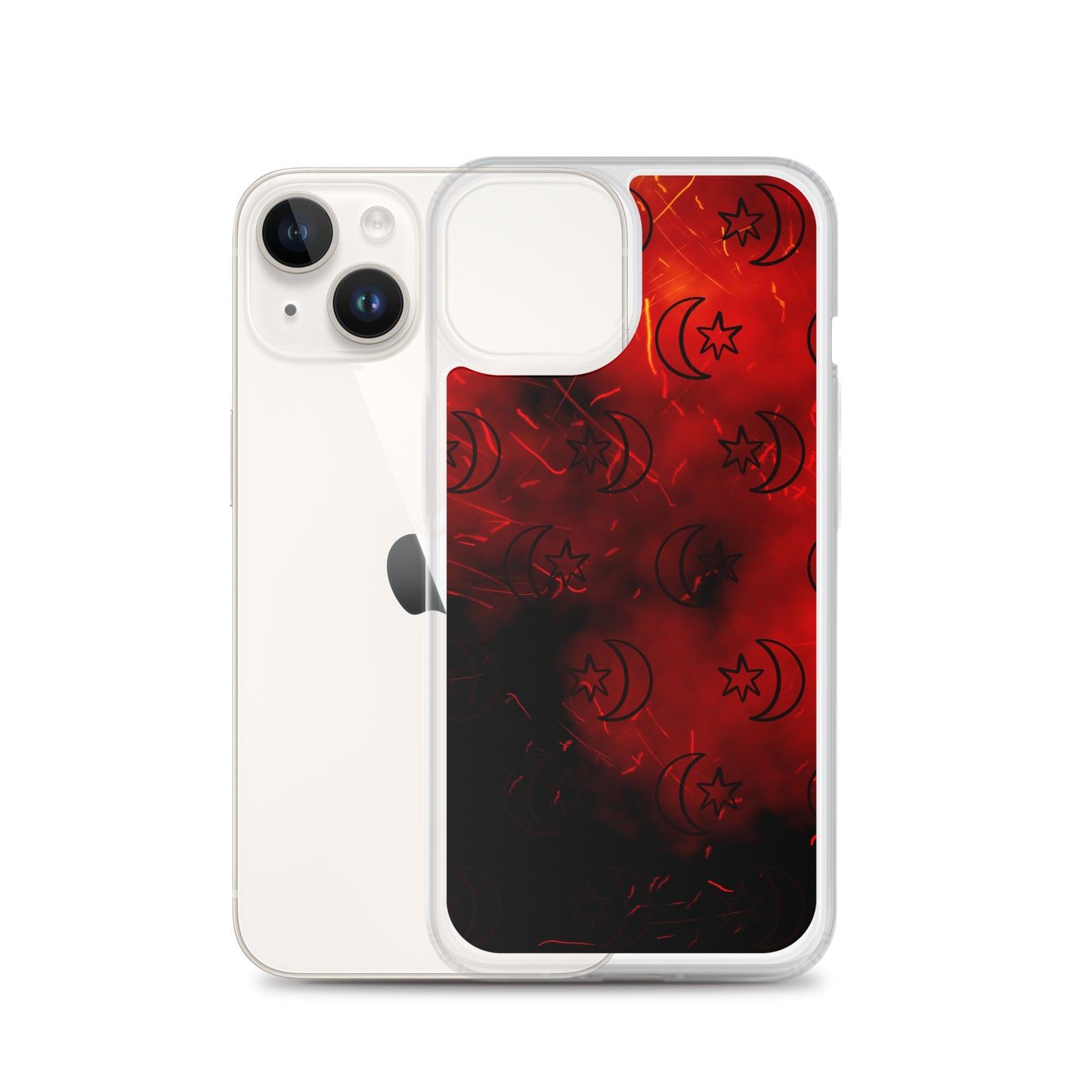 Red Moon Star Clear Case for iPhone®