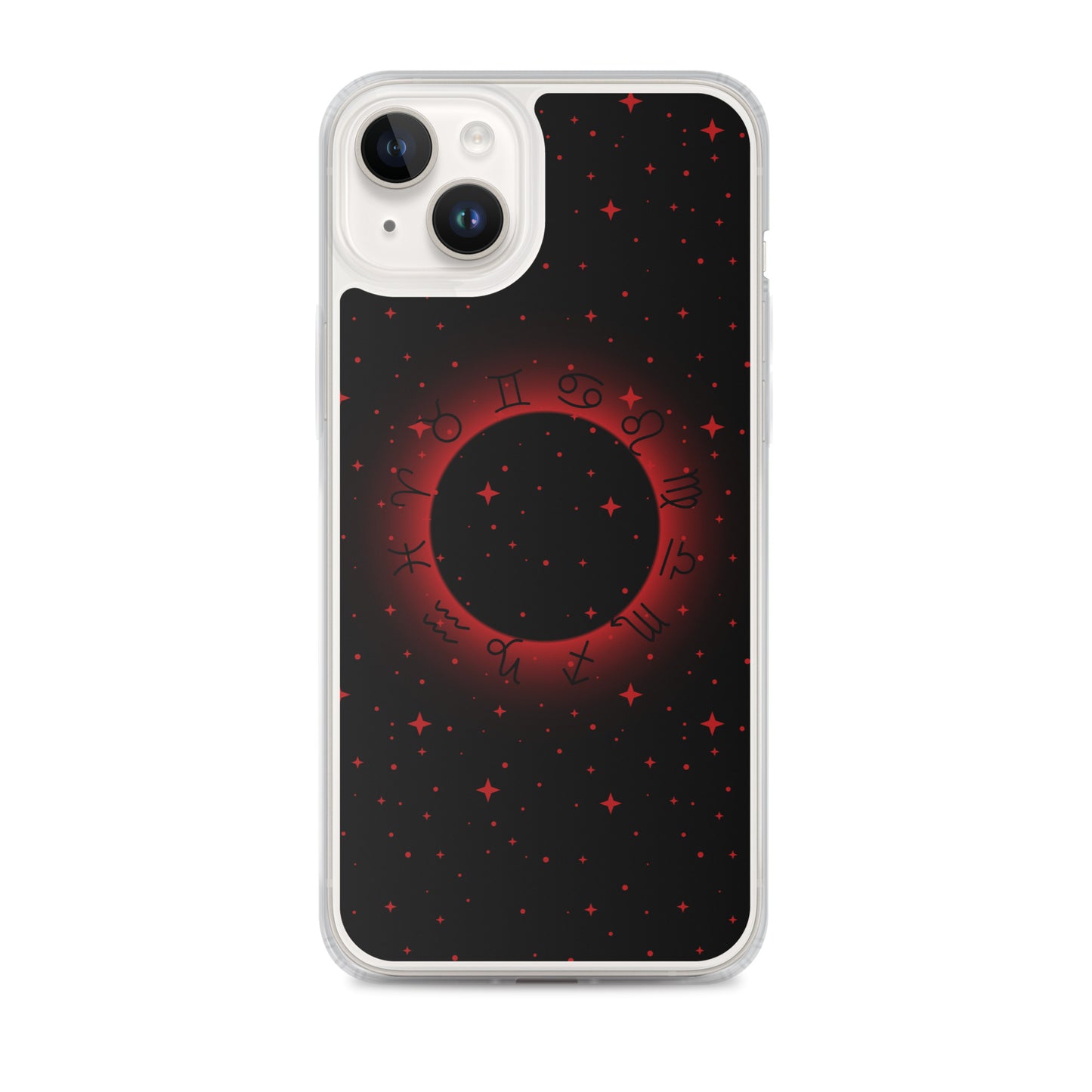 Star Zodiac Black Fire Red Clear Case for iPhone®