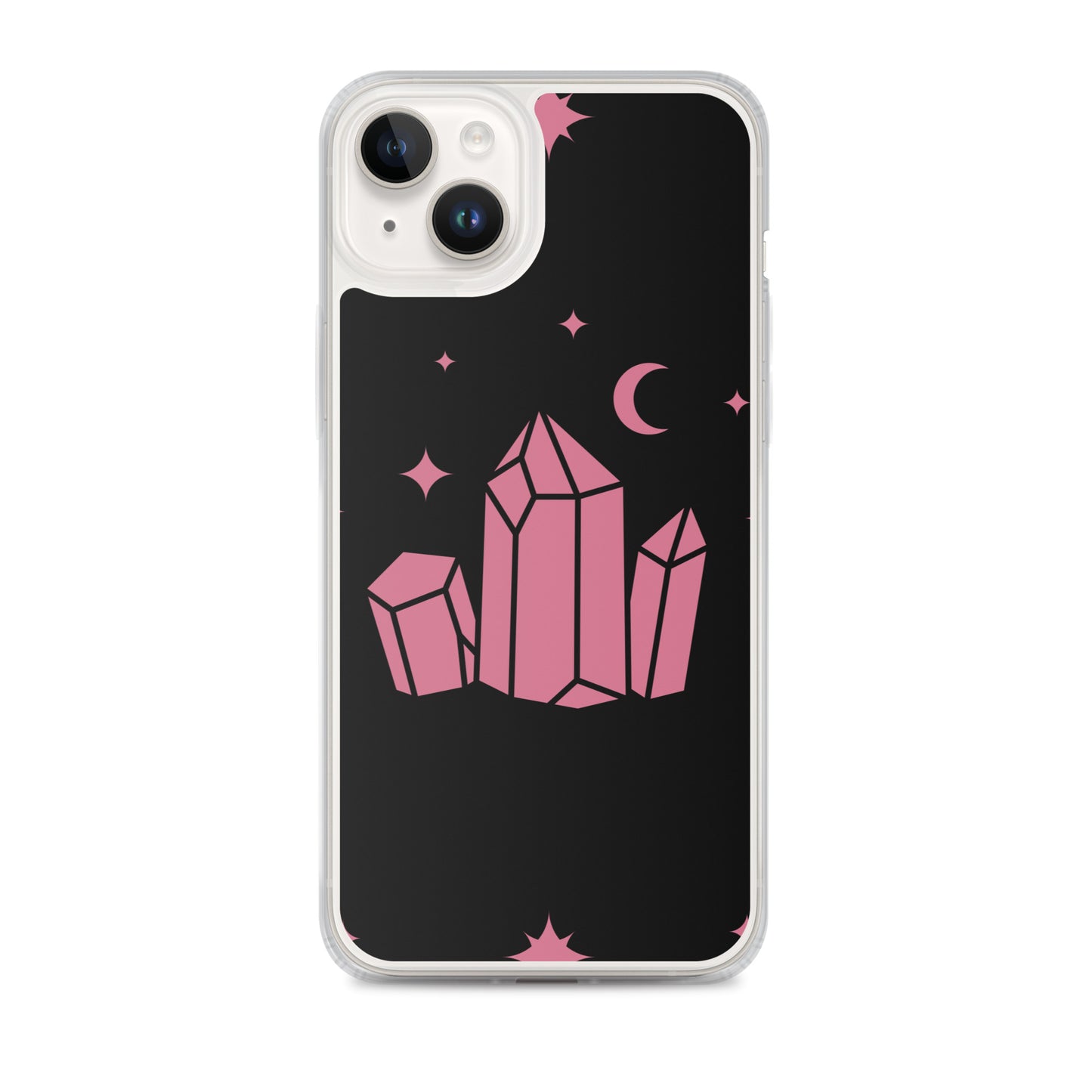 Crystal Star Black Romantic Pink Clear Case for iPhone®