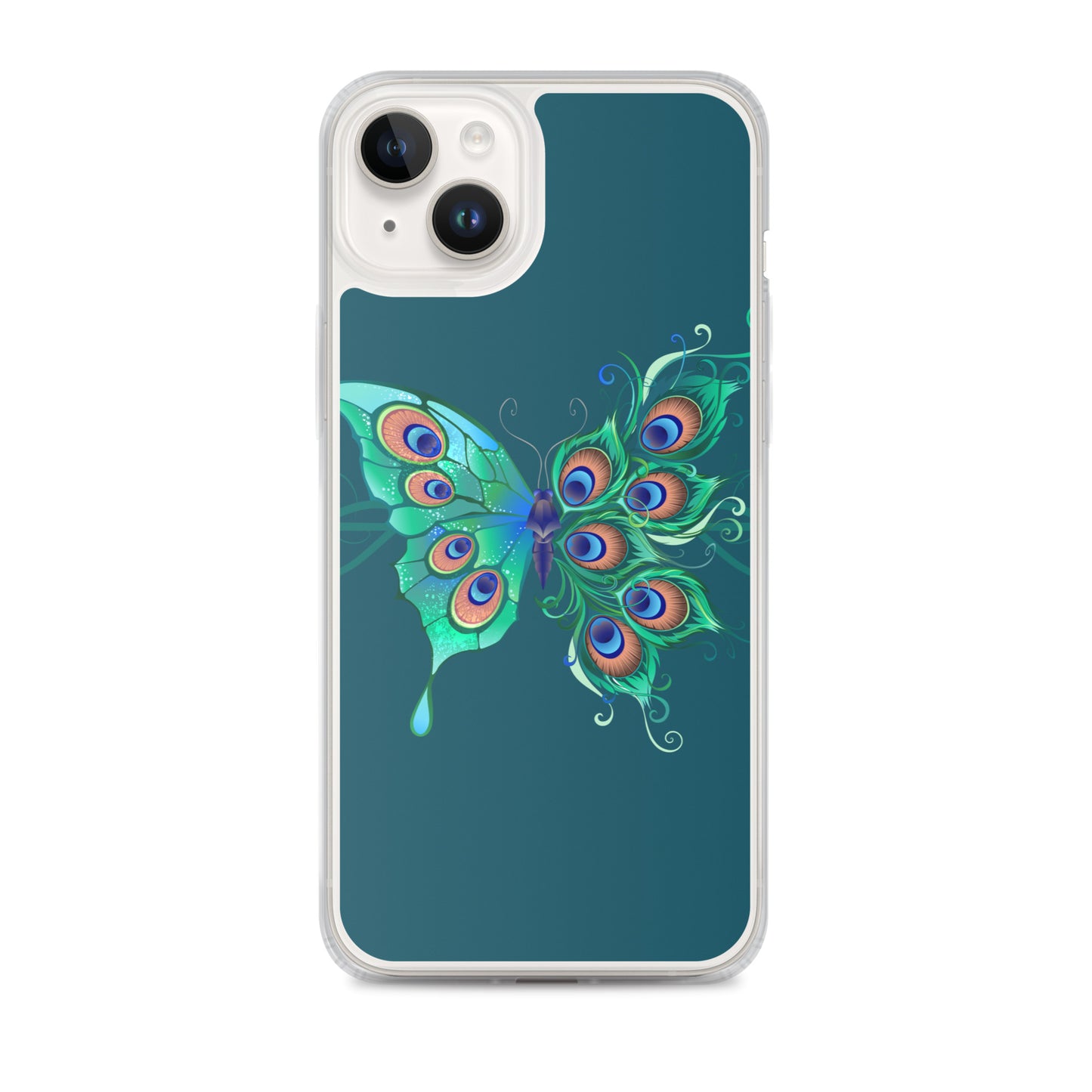 Peacock Butterfly Astronaut Blue Clear Case for iPhone®