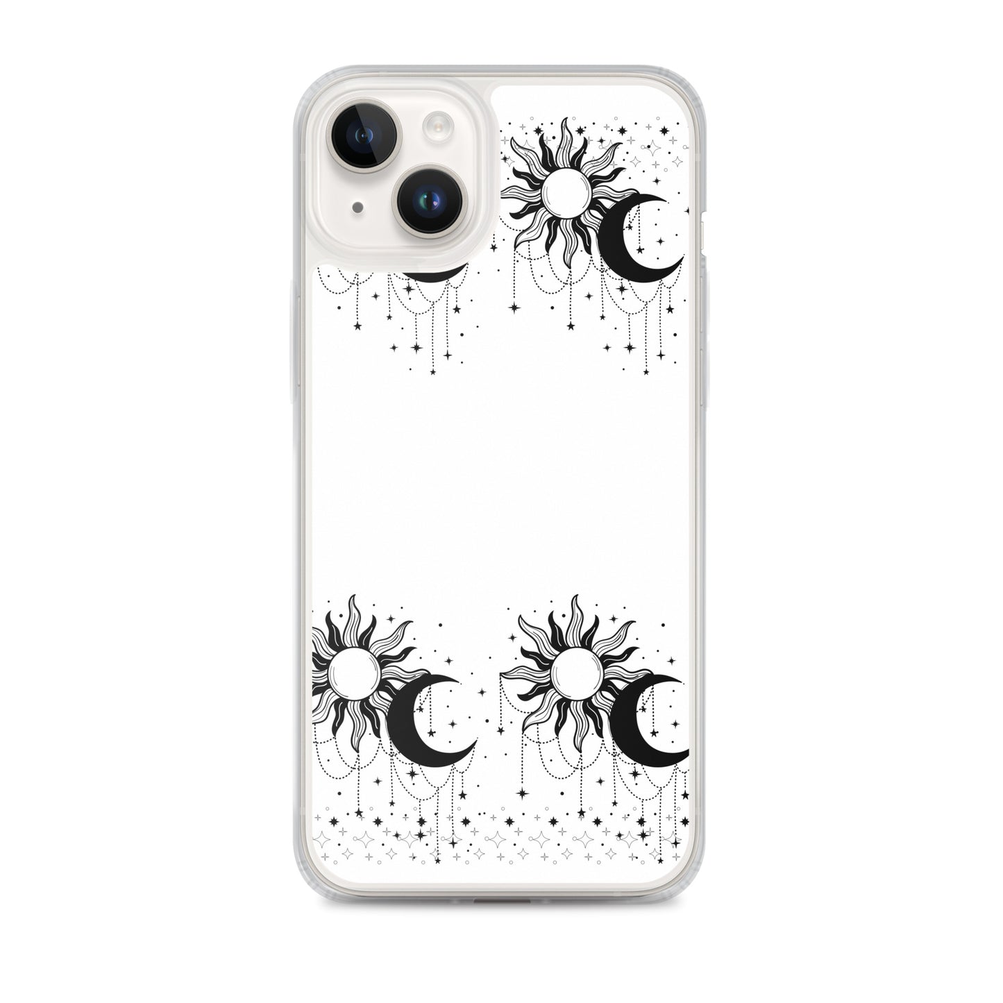 Black White Sun Moon Clear Case for iPhone®