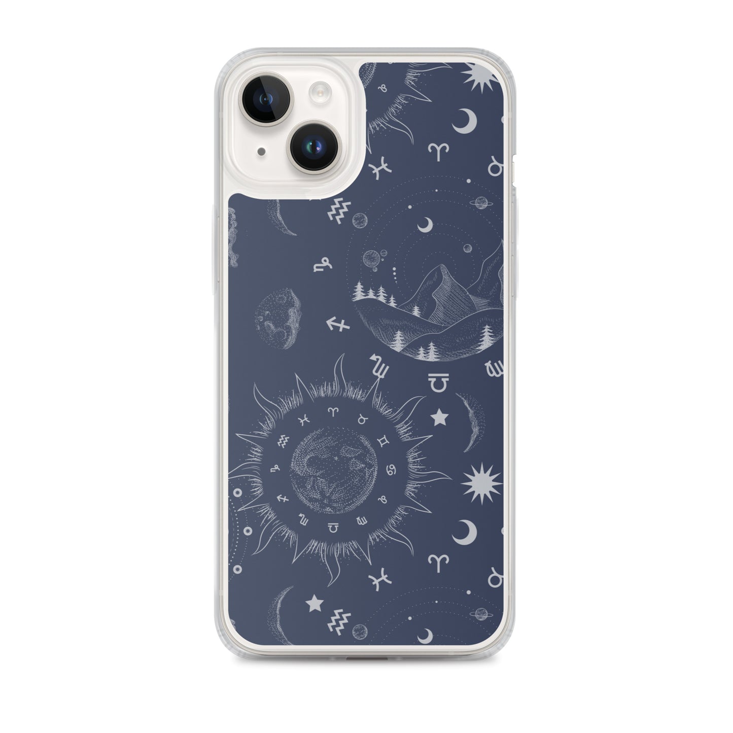 Navy Blue Moon Zodiac Clear Case for iPhone®