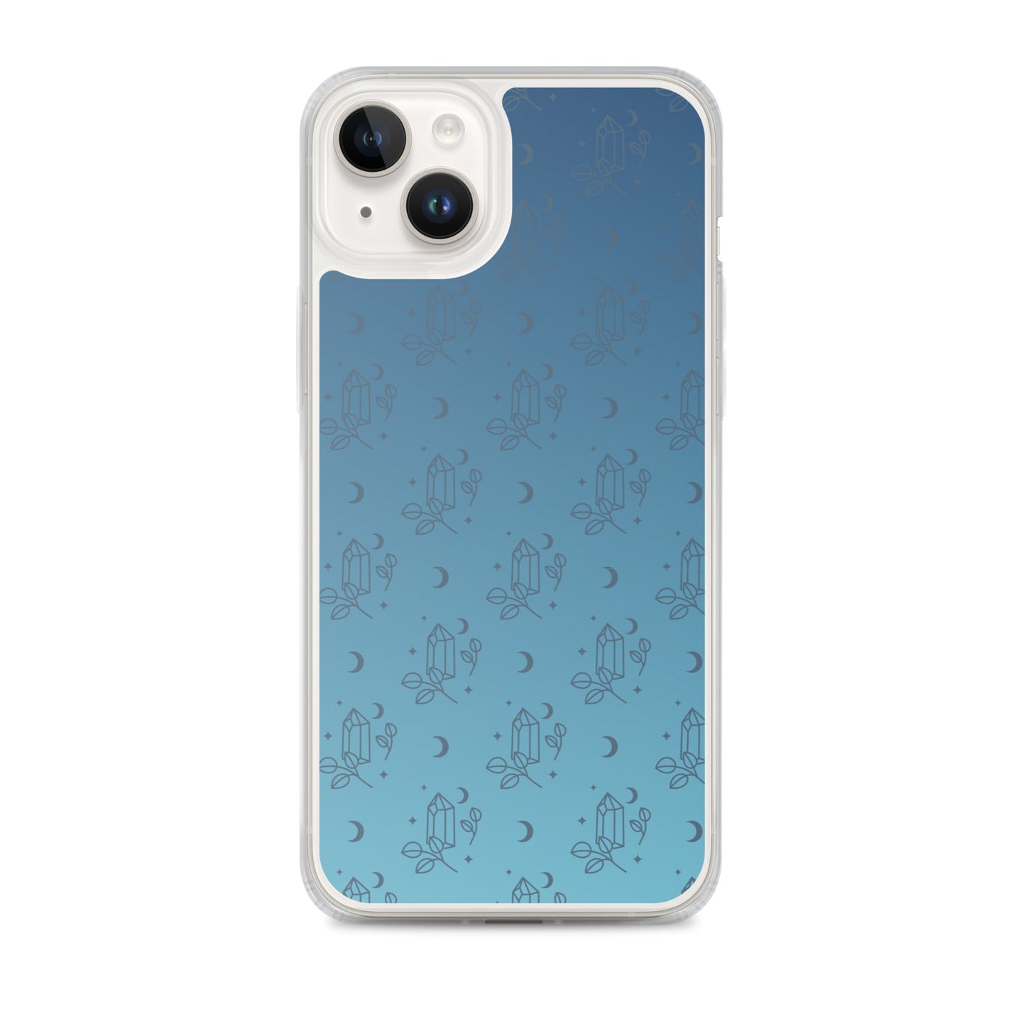 Blue Gradient Crystal Moon Clear Case for iPhone®