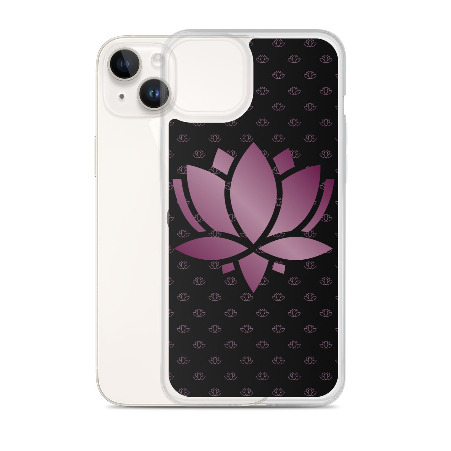 Lotus Flower Black Purple Power Clear Case for iPhone®