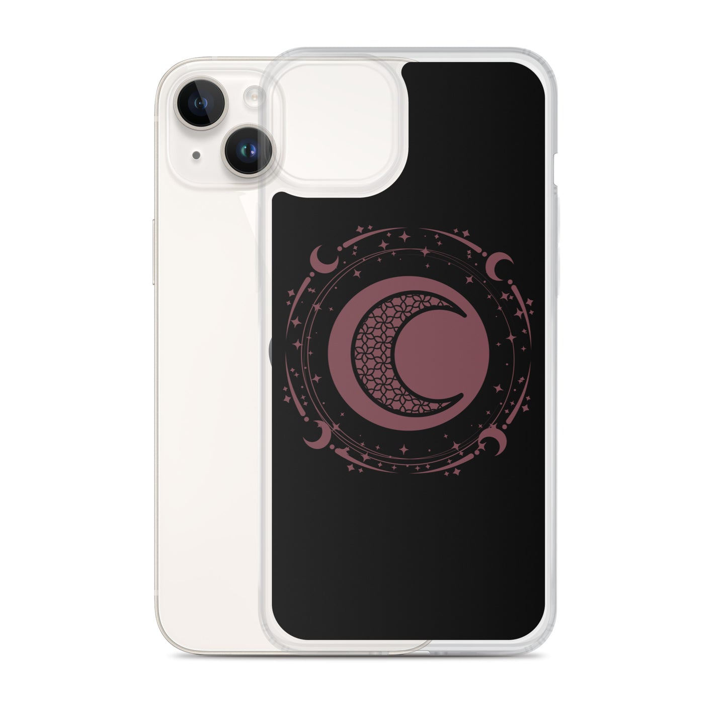 Moon Star Black Purple Peace Clear Case for iPhone®