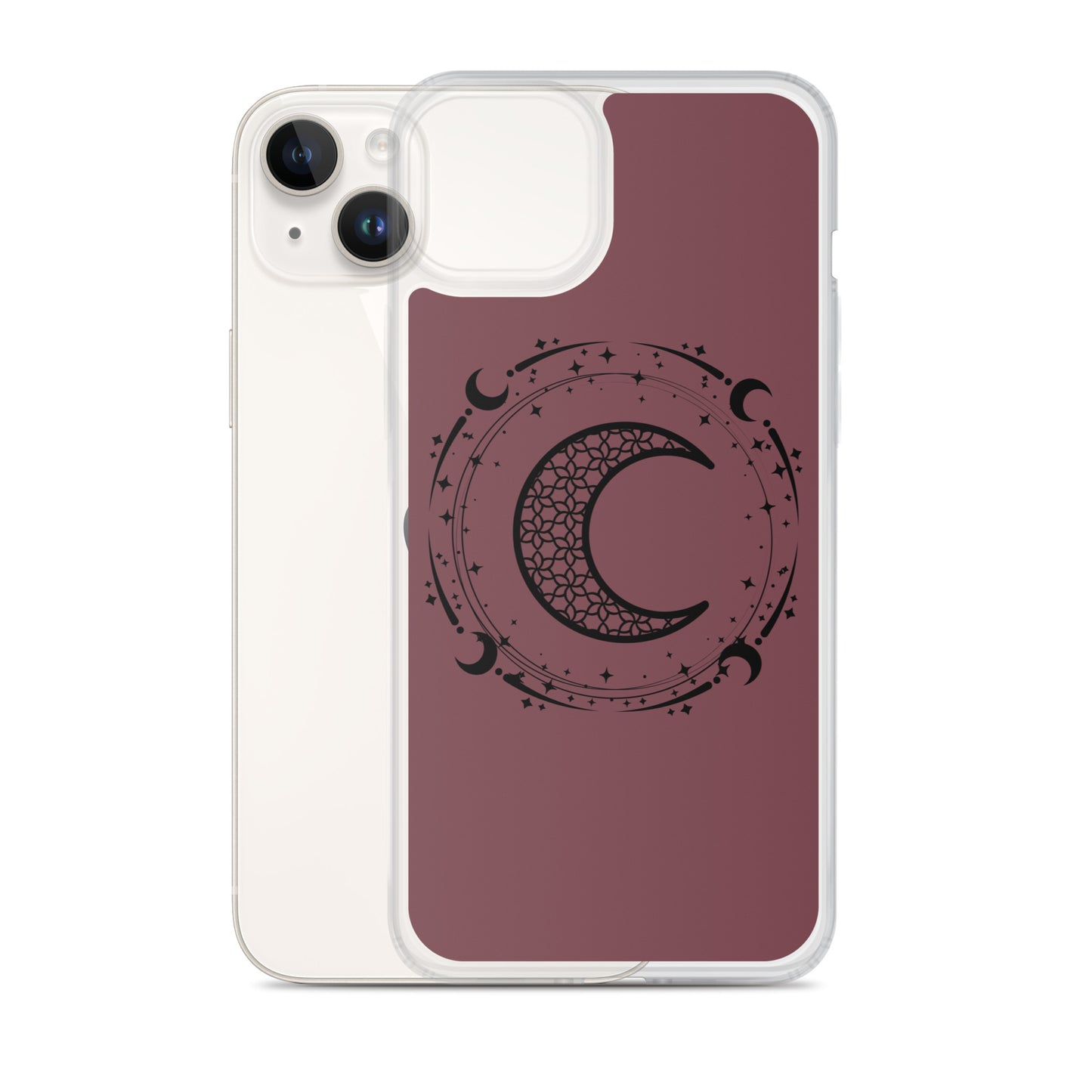 Moon Star Circle Purple Peace Clear Case for iPhone®