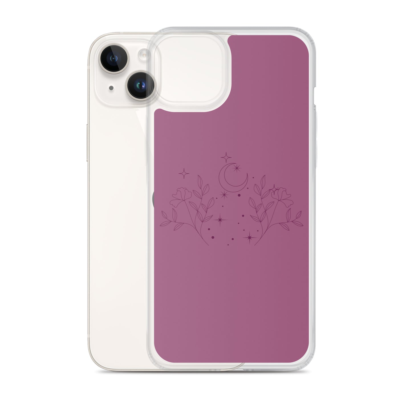 Flower Moon Warm Pink Clear Case for iPhone®