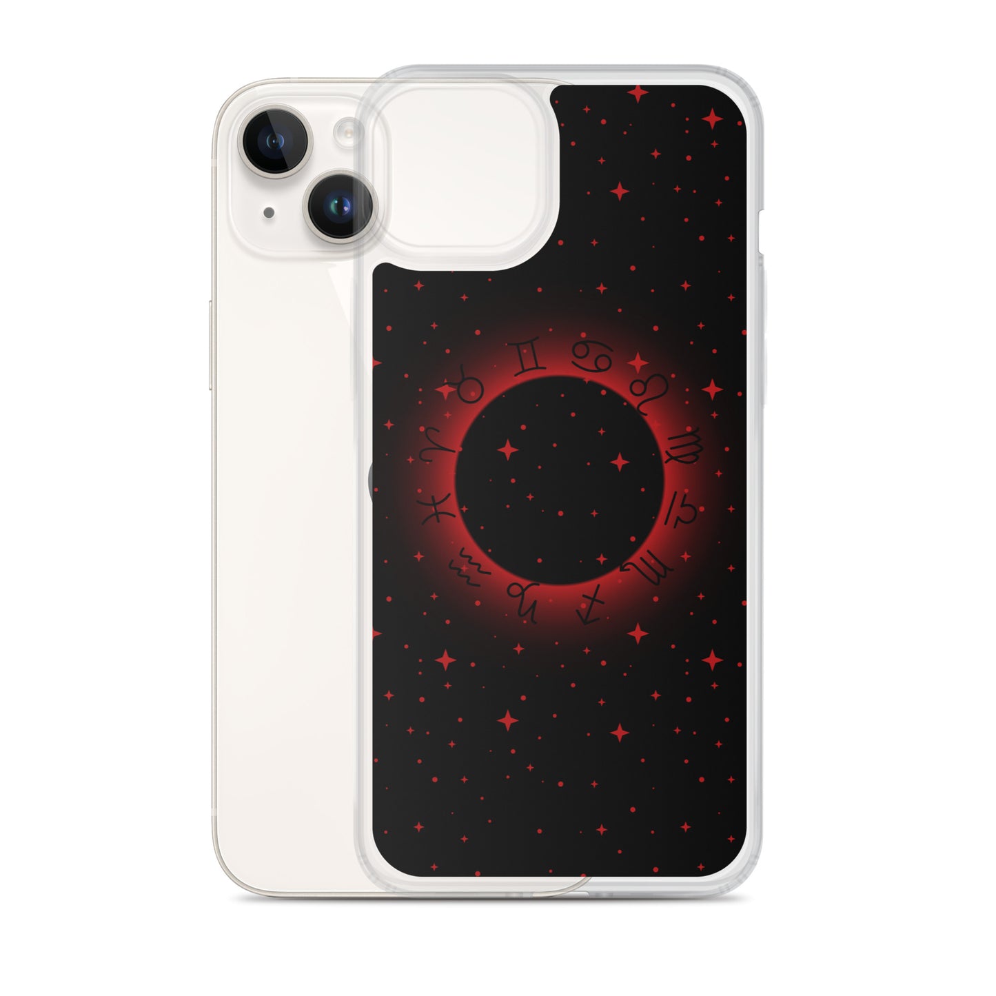 Star Zodiac Black Fire Red Clear Case for iPhone®