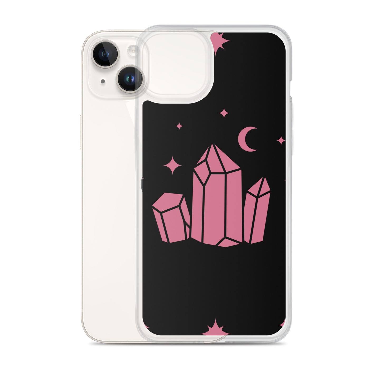 Crystal Star Black Romantic Pink Clear Case for iPhone®