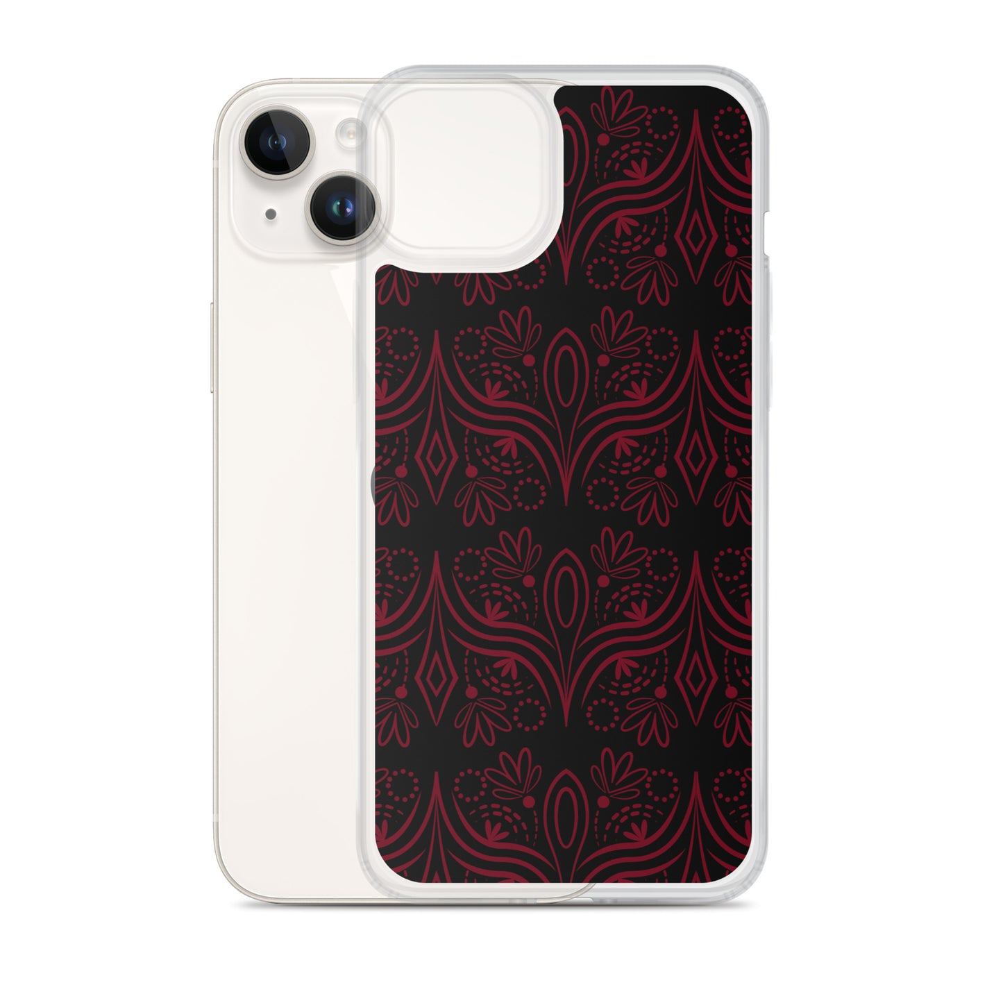 Geometric Black Star Red Clear Case for iPhone®