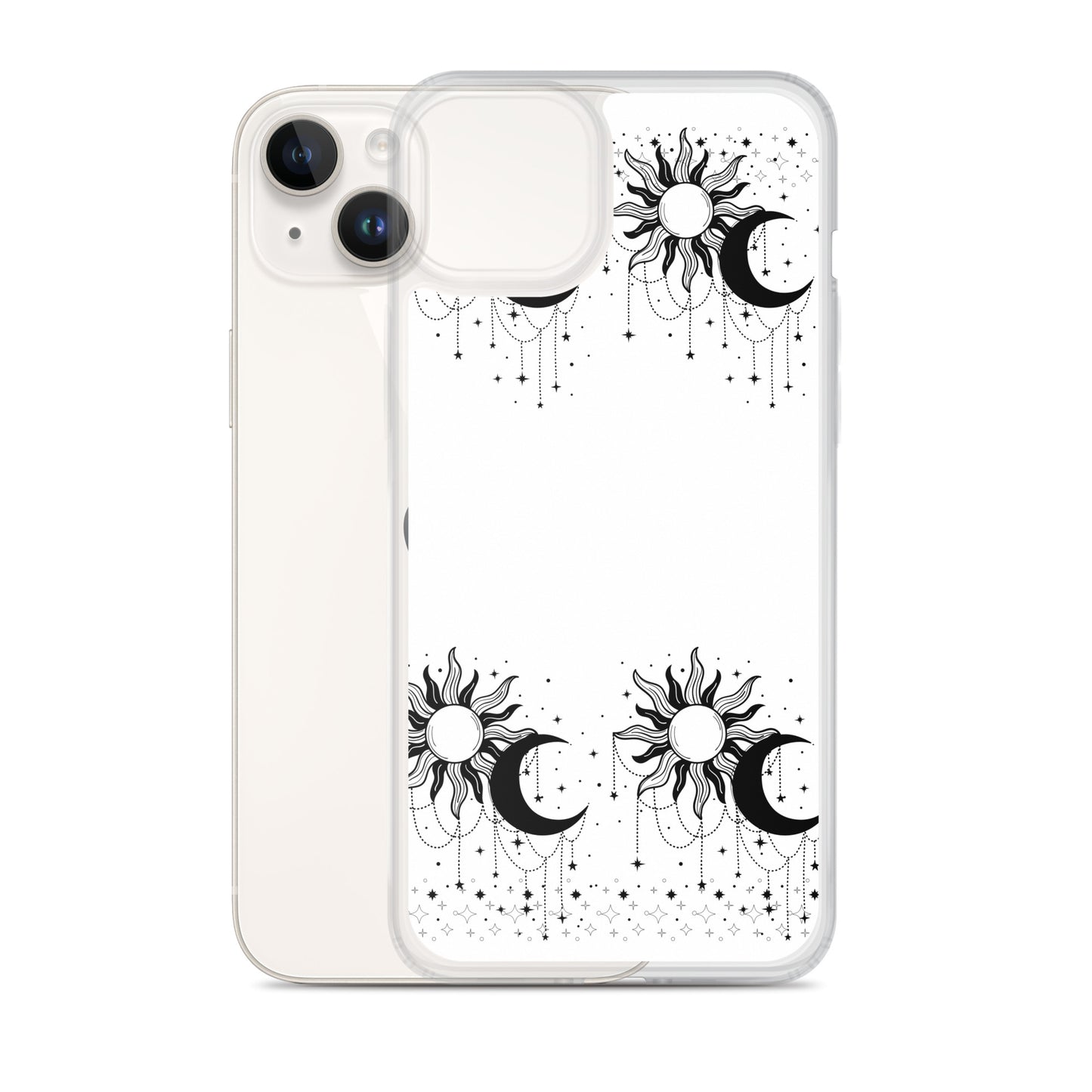 Black White Sun Moon Clear Case for iPhone®