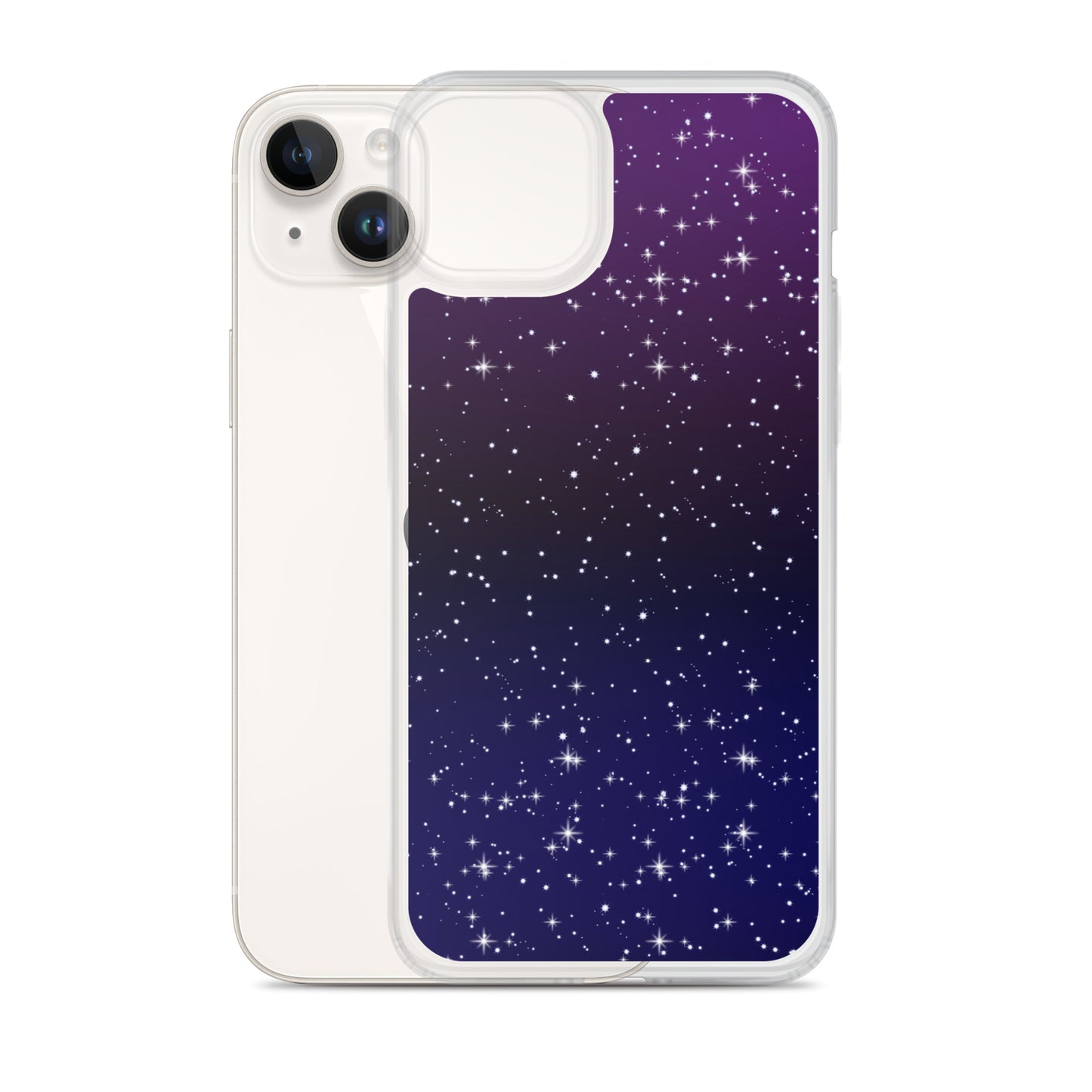 Purple Black Star Galaxy Clear Case for iPhone®