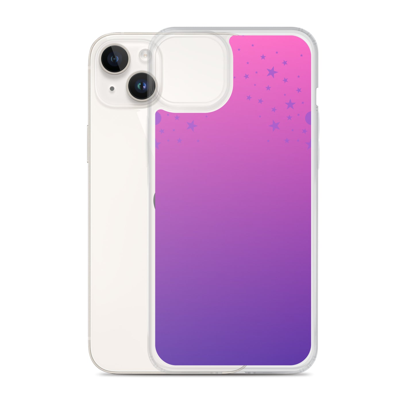 Purple Pink Gradient Star Clear Case for iPhone®