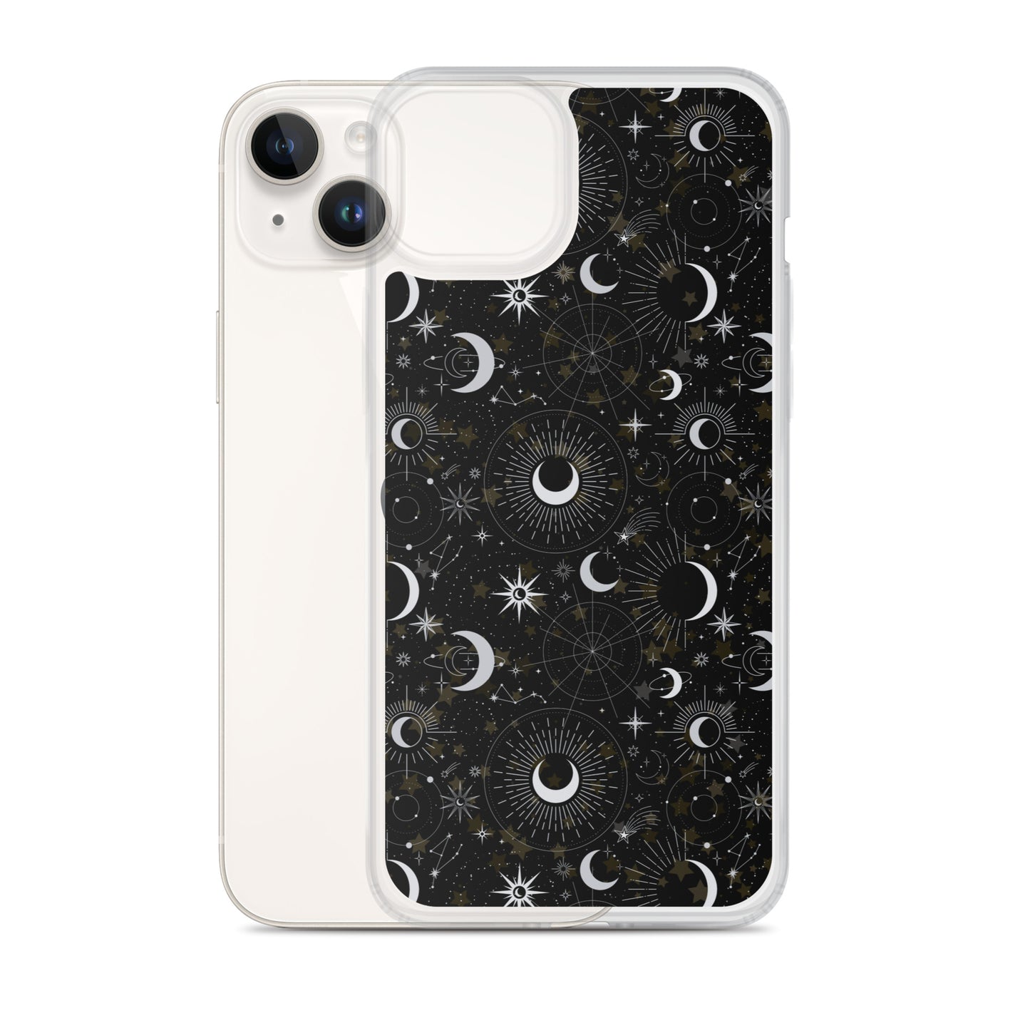 Silver Black Moon Clear Case for iPhone®