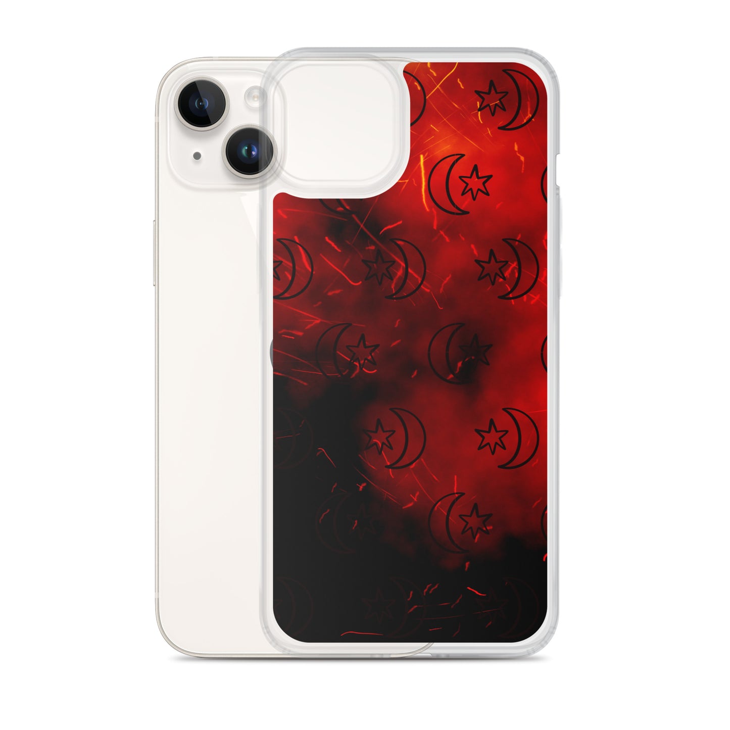 Red Moon Star Clear Case for iPhone®