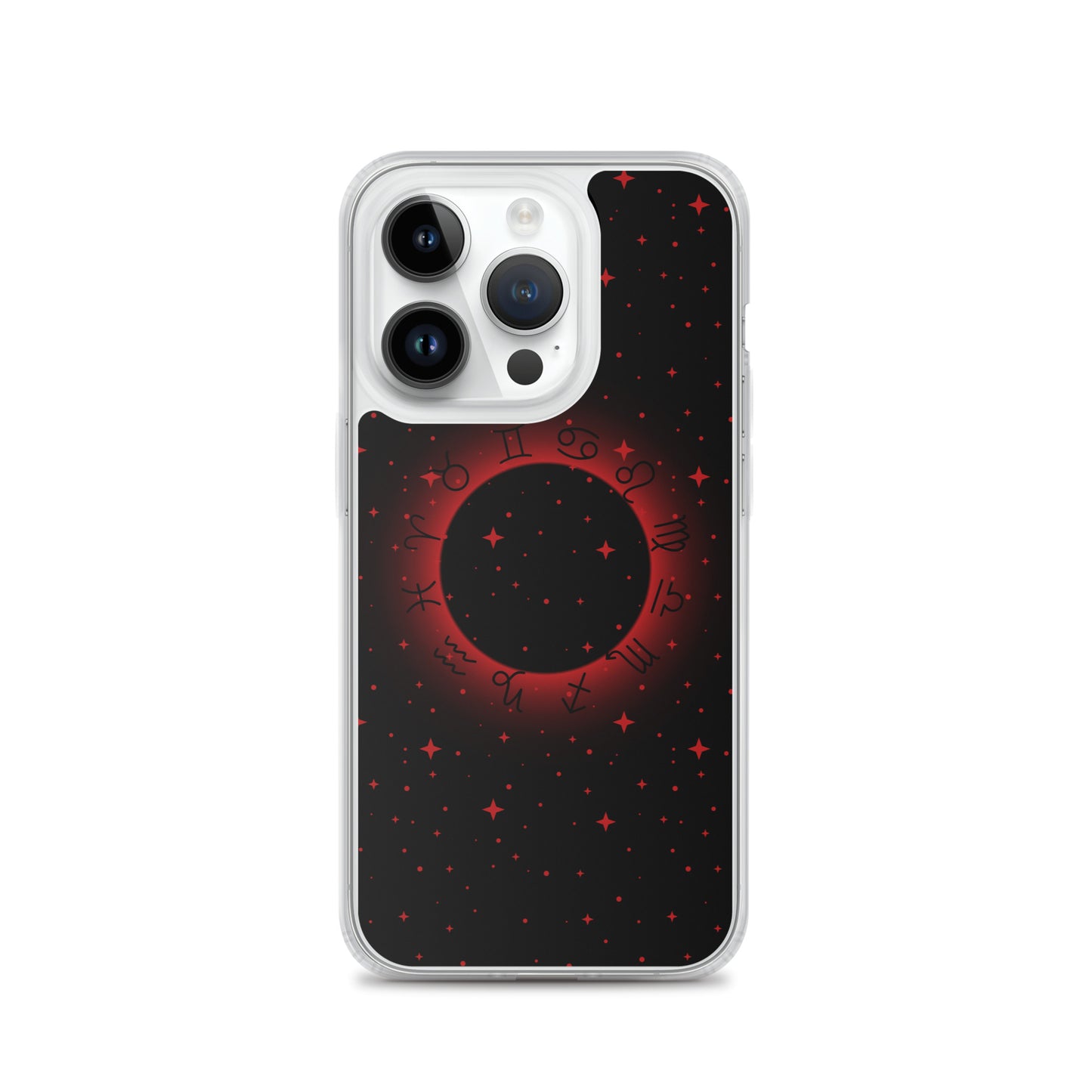 Star Zodiac Black Fire Red Clear Case for iPhone®