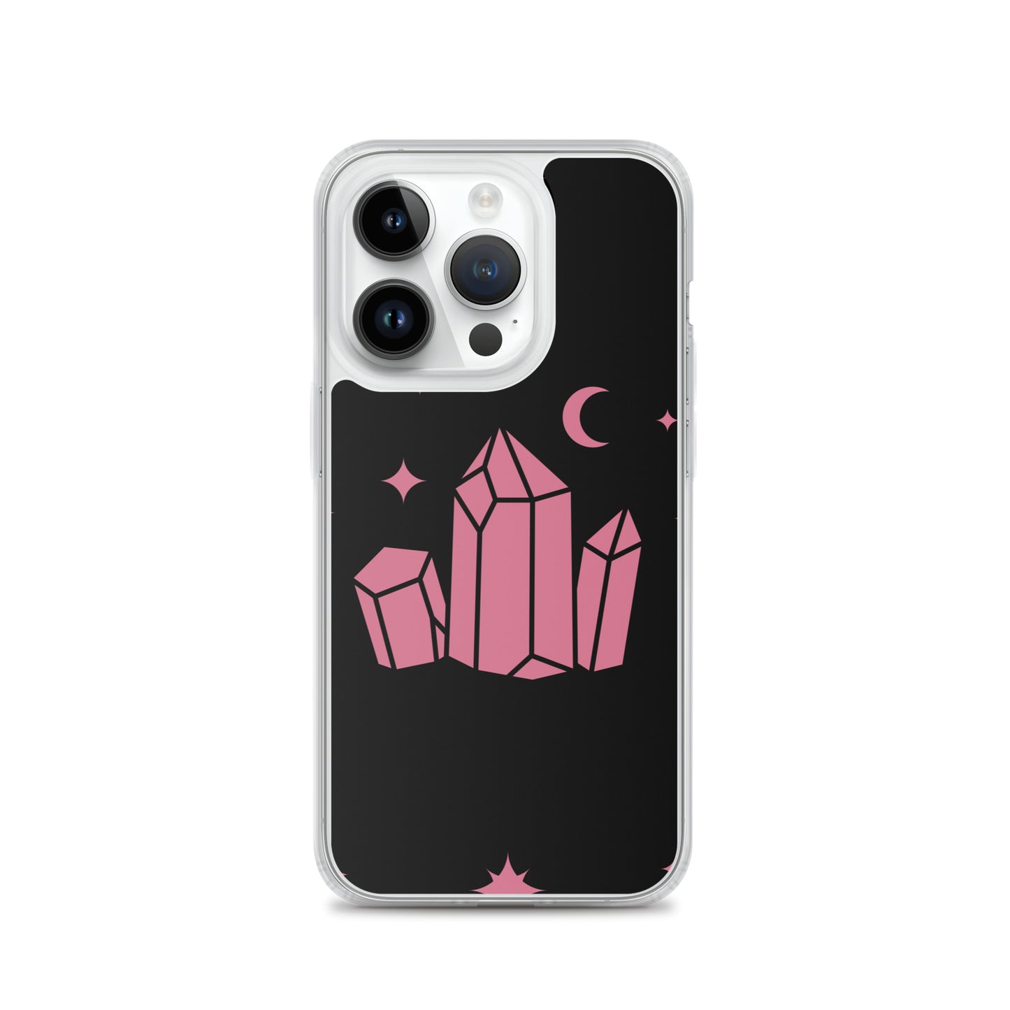 Crystal Star Black Romantic Pink Clear Case for iPhone®