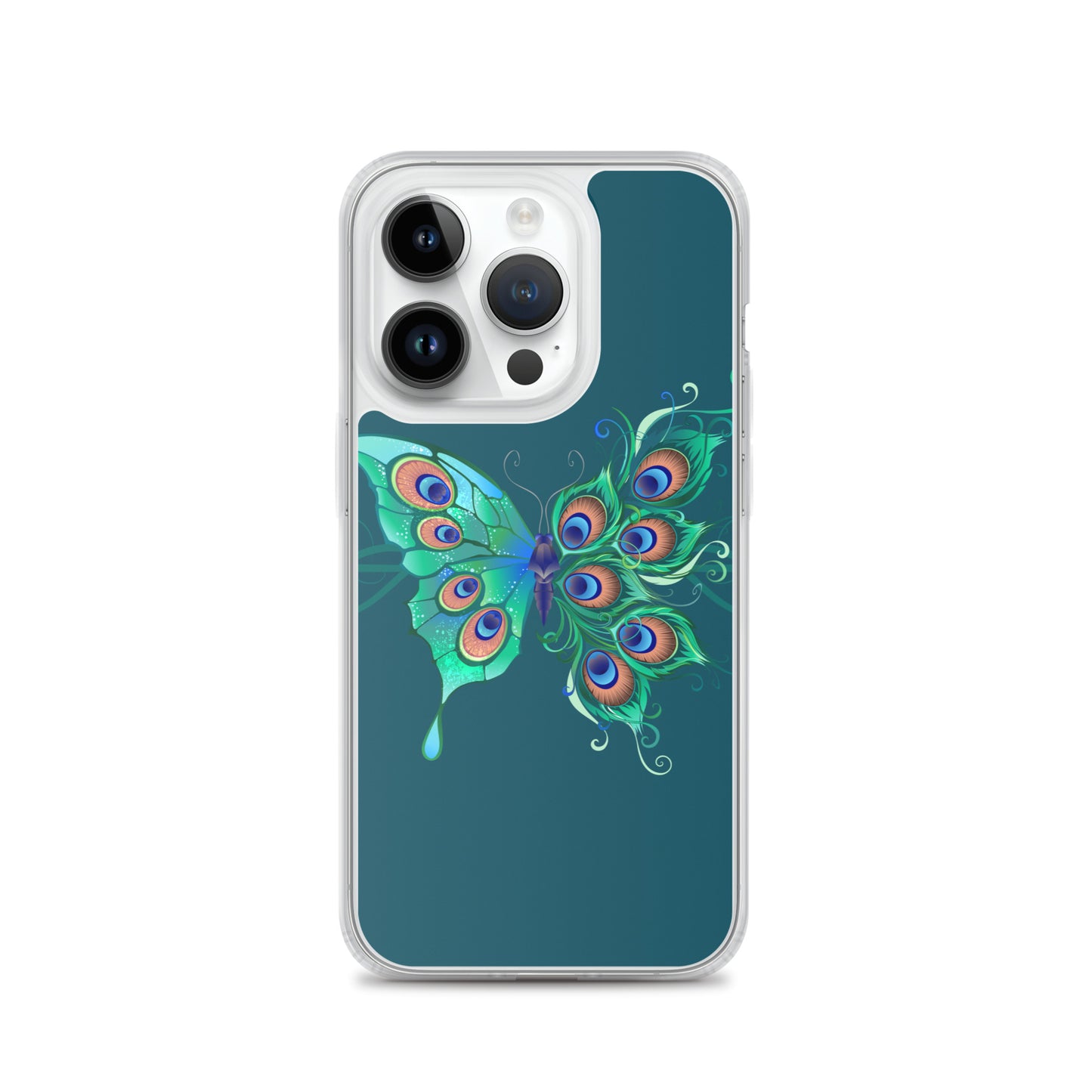 Peacock Butterfly Astronaut Blue Clear Case for iPhone®