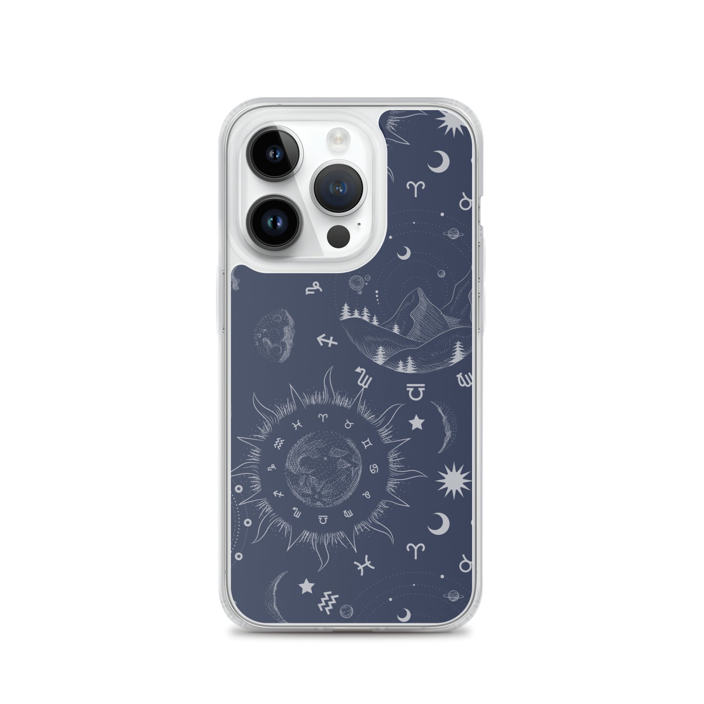 Navy Blue Moon Zodiac Clear Case for iPhone®