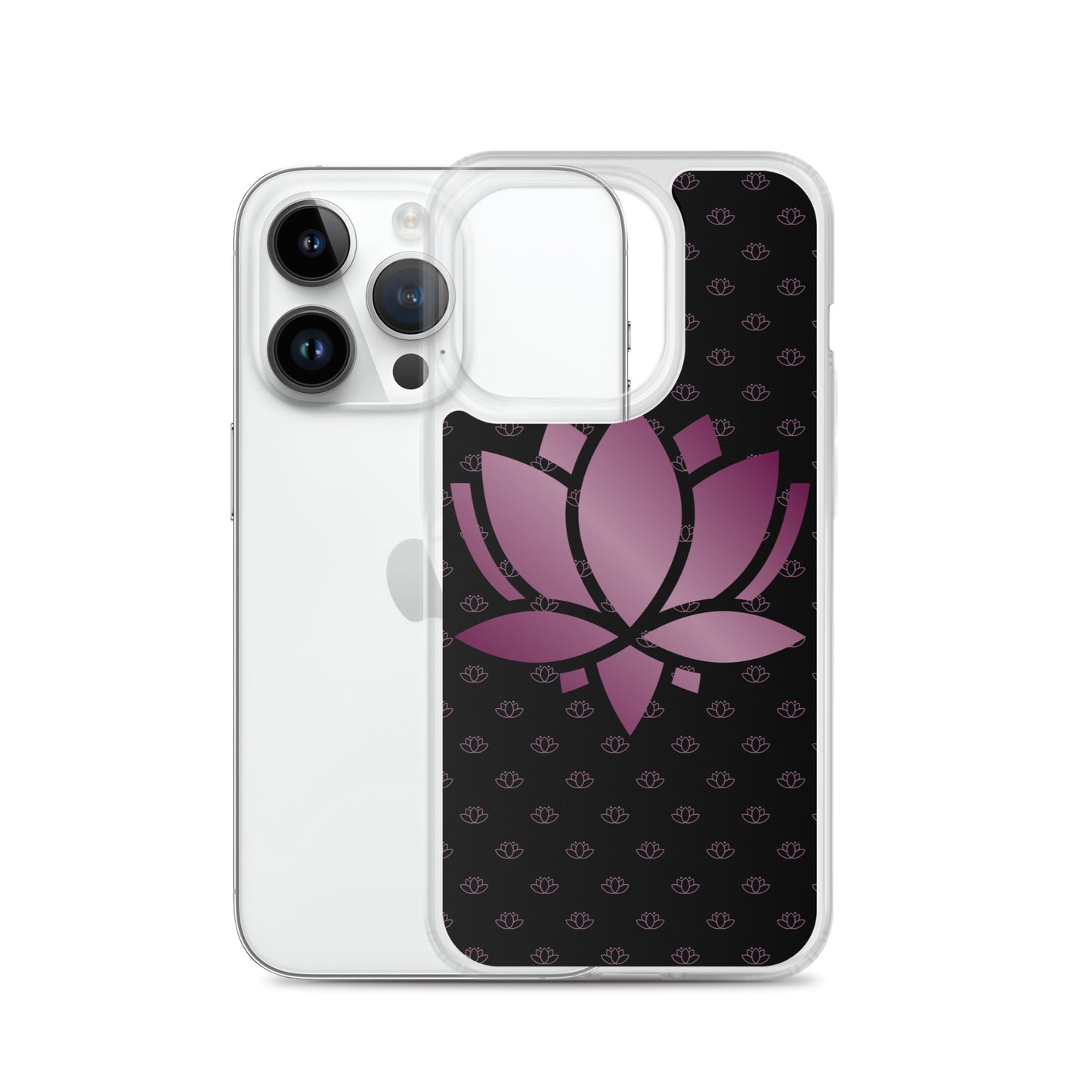 Lotus Flower Black Purple Power Clear Case for iPhone®