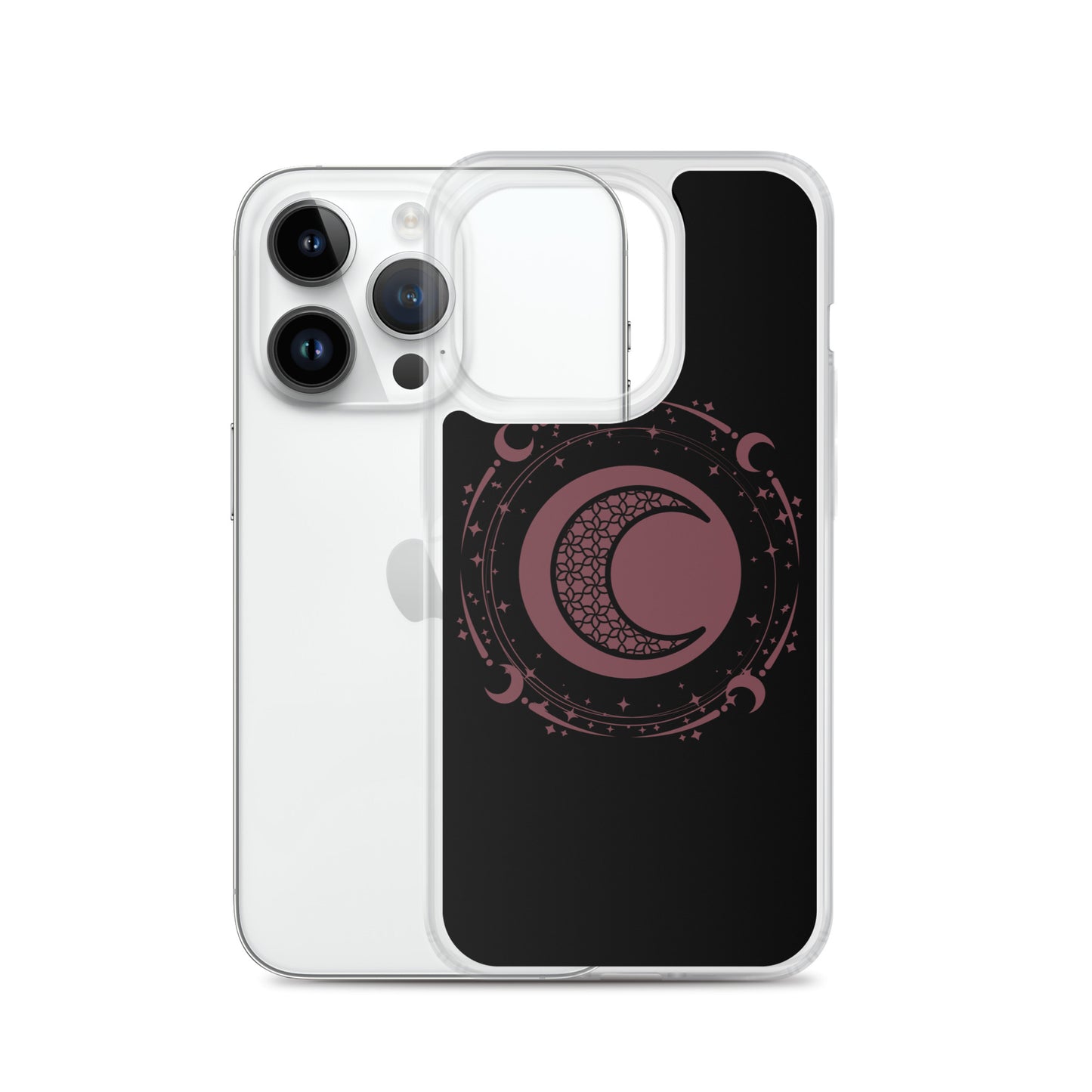 Moon Star Black Purple Peace Clear Case for iPhone®