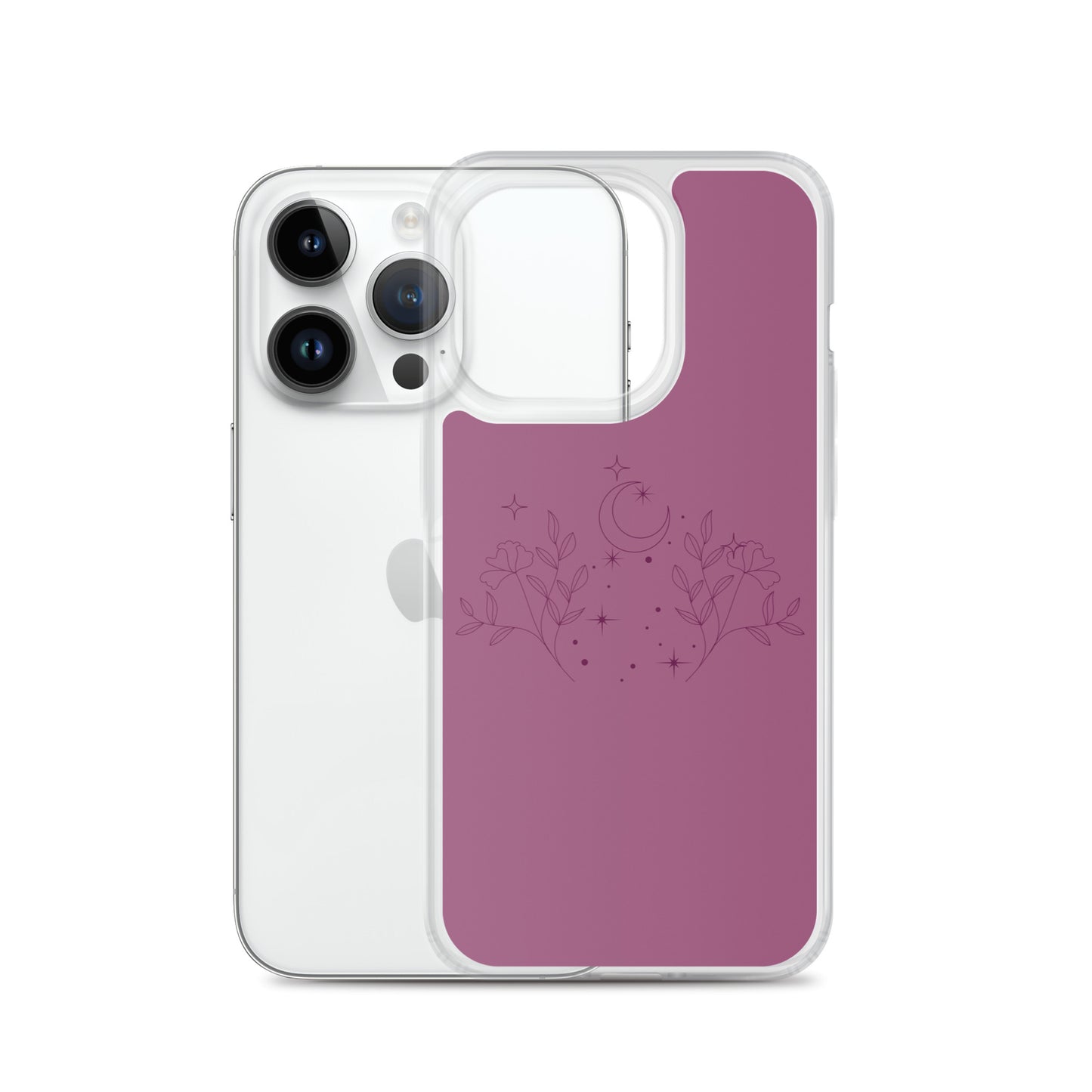 Flower Moon Warm Pink Clear Case for iPhone®