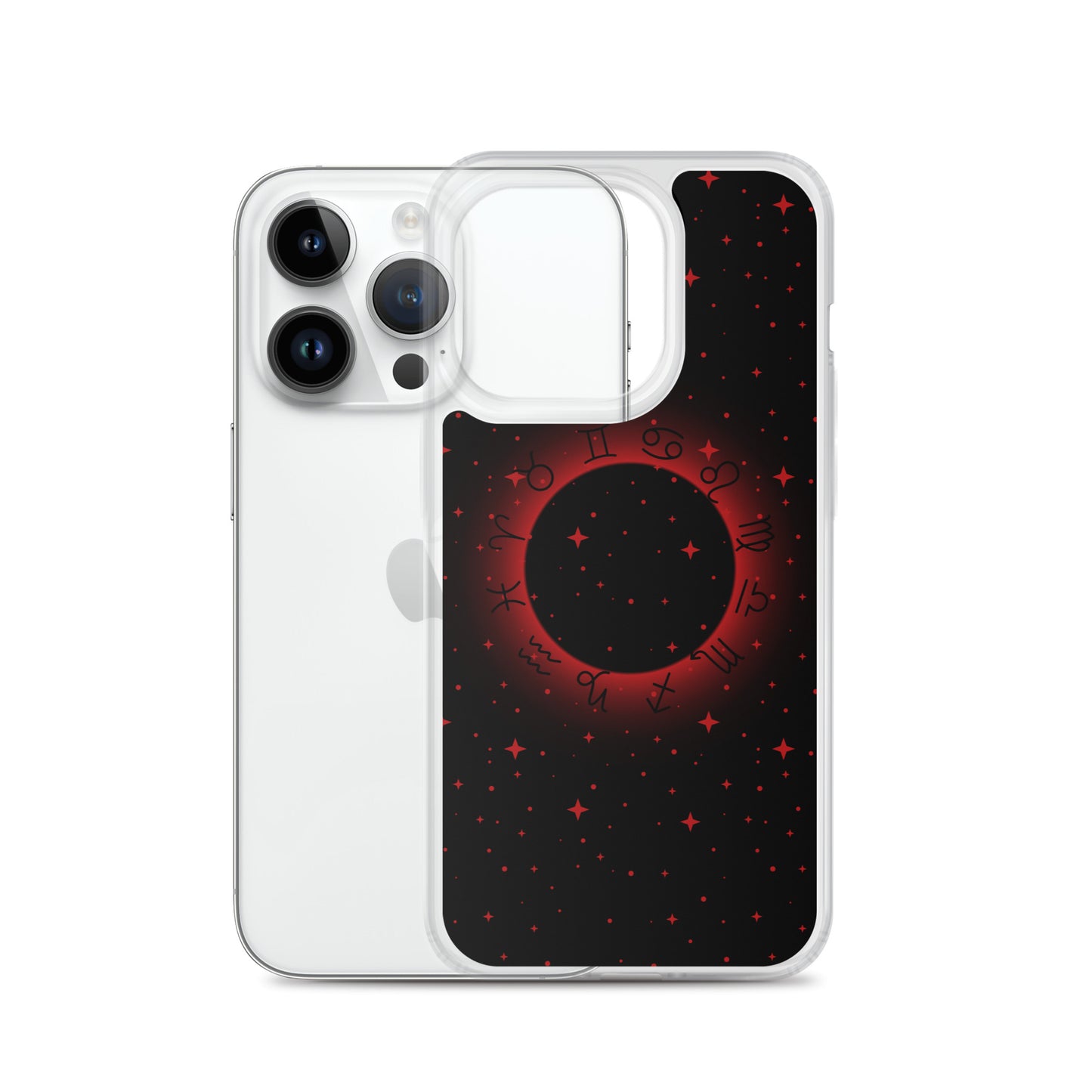 Star Zodiac Black Fire Red Clear Case for iPhone®