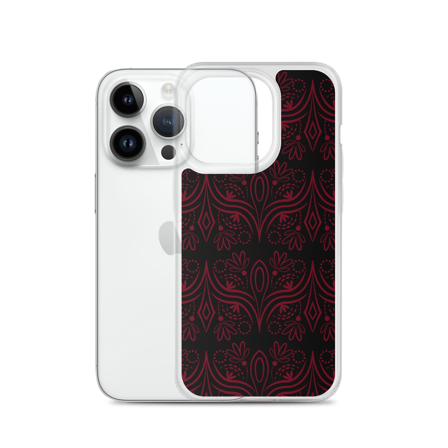 Geometric Black Star Red Clear Case for iPhone®