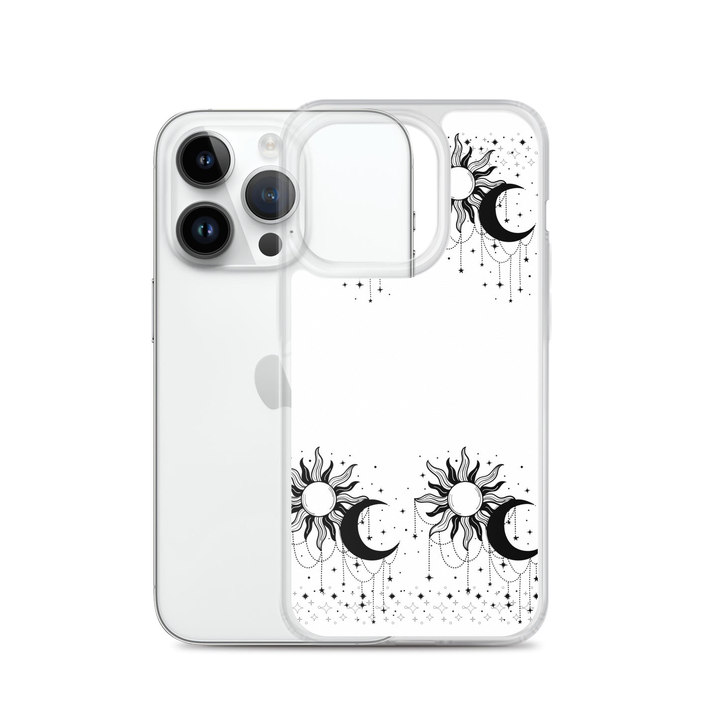 Black White Sun Moon Clear Case for iPhone®