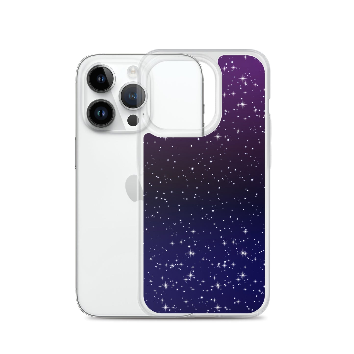 Purple Black Star Galaxy Clear Case for iPhone®