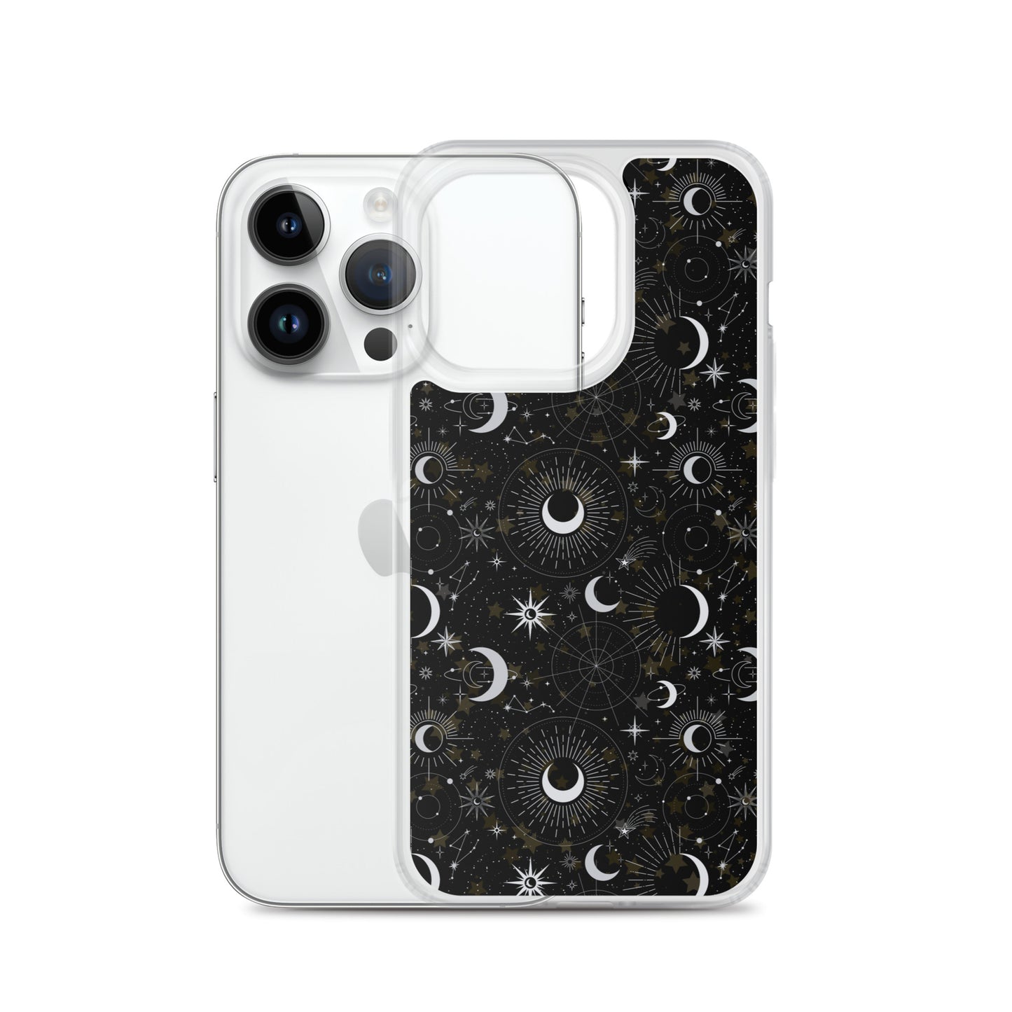 Silver Black Moon Clear Case for iPhone®