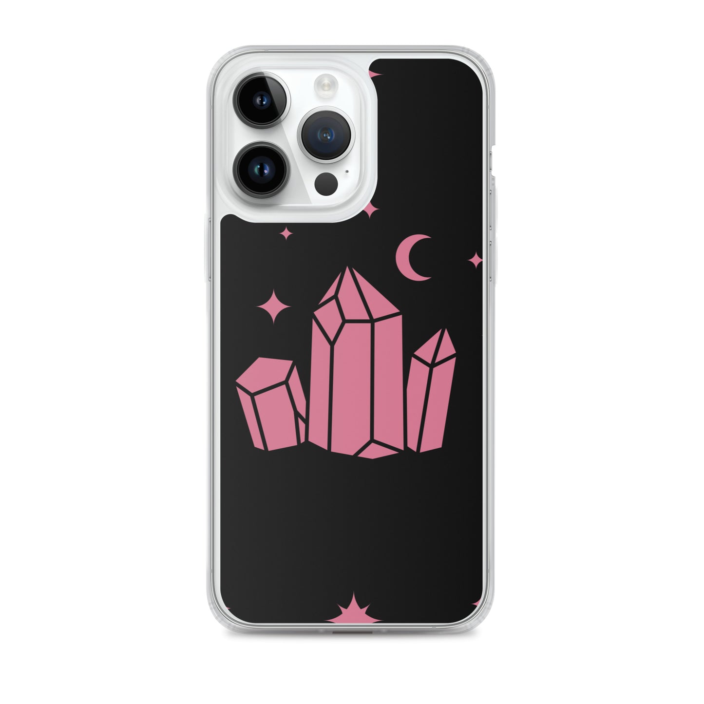 Crystal Star Black Romantic Pink Clear Case for iPhone®