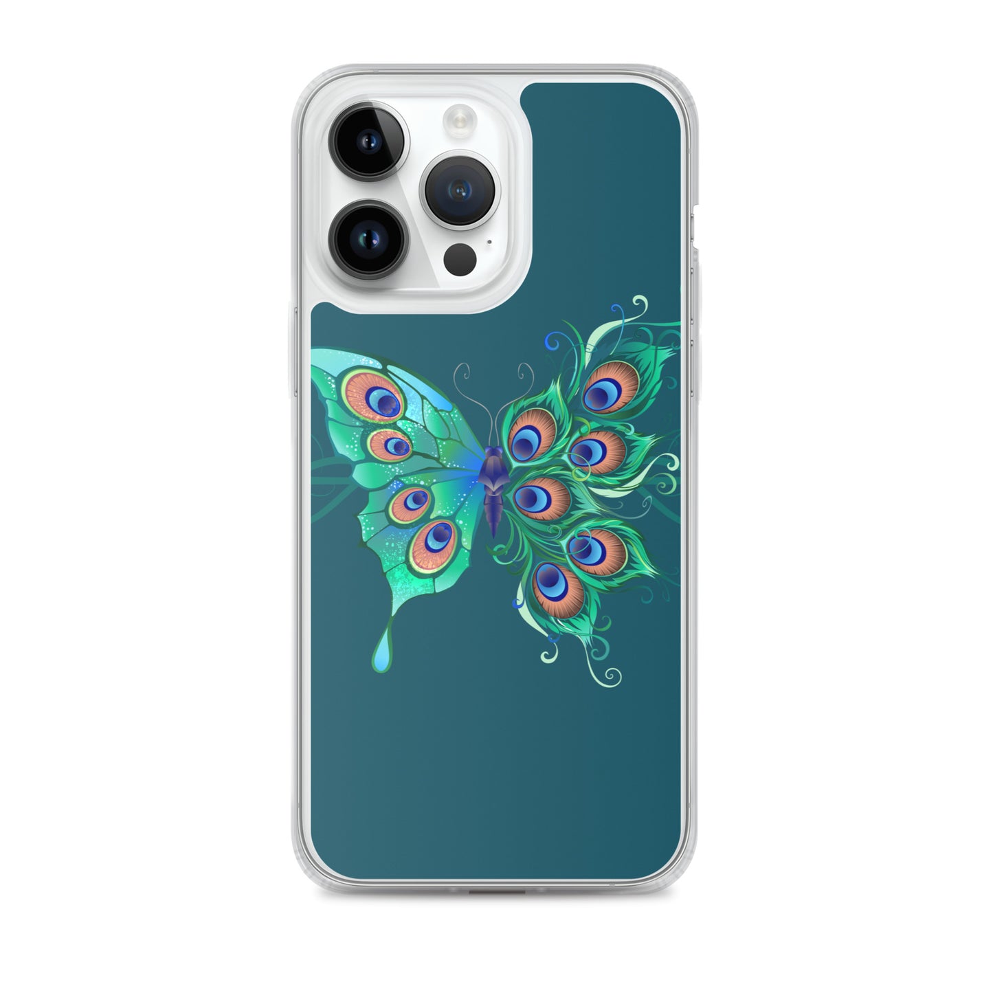 Peacock Butterfly Astronaut Blue Clear Case for iPhone®