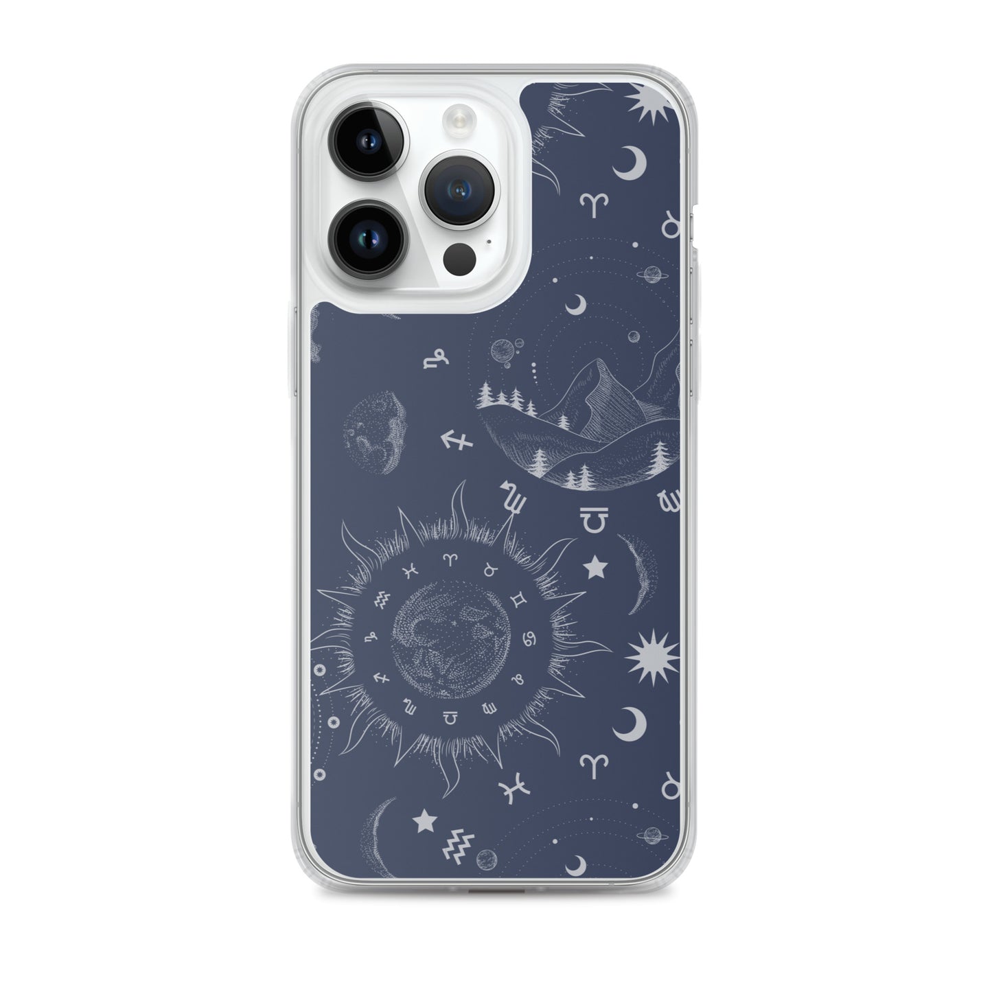 Navy Blue Moon Zodiac Clear Case for iPhone®