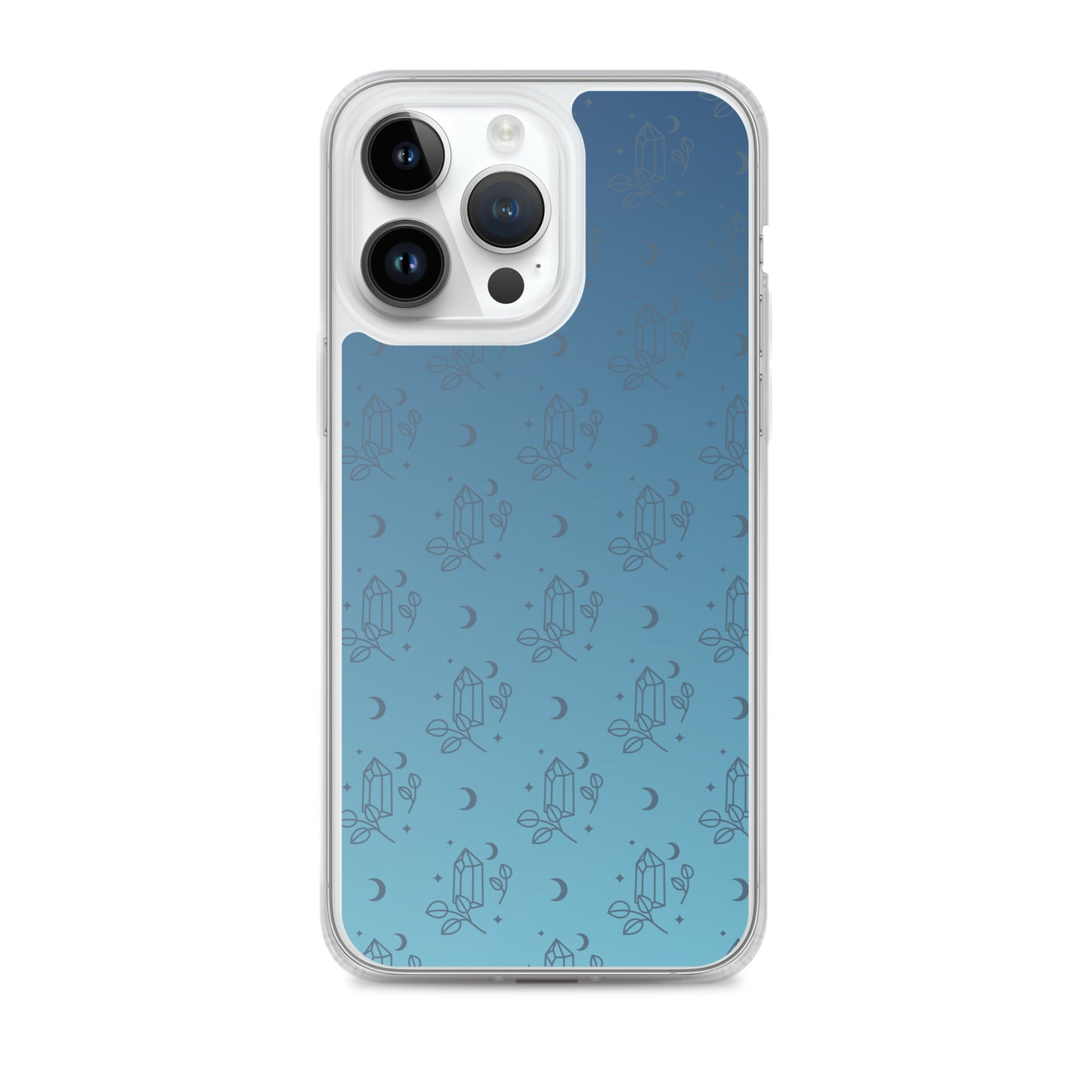 Blue Gradient Crystal Moon Clear Case for iPhone®