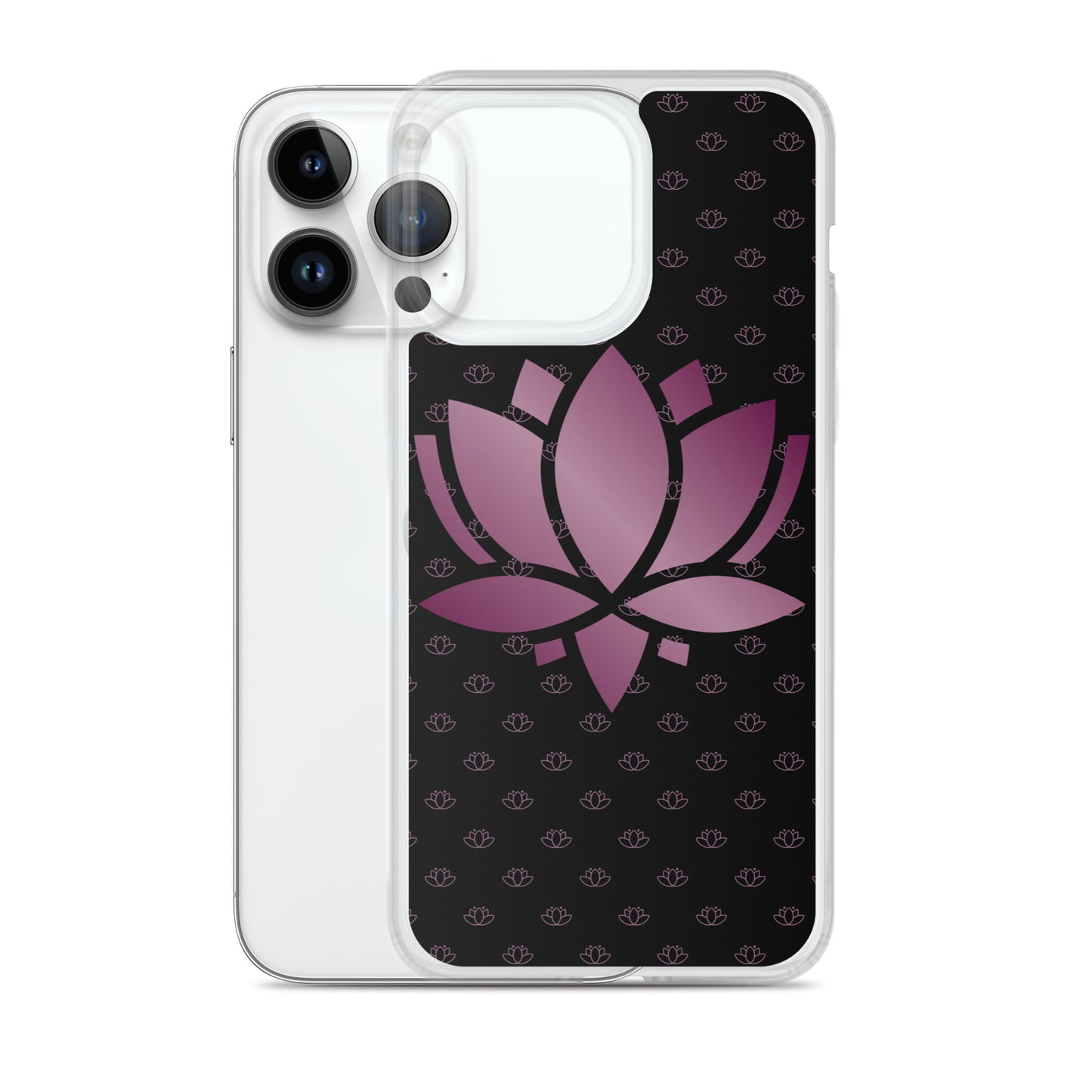 Lotus Flower Black Purple Power Clear Case for iPhone®