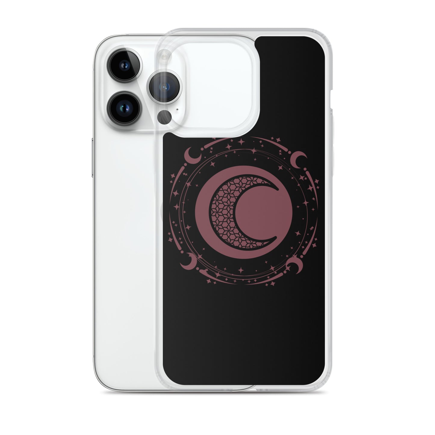 Moon Star Black Purple Peace Clear Case for iPhone®