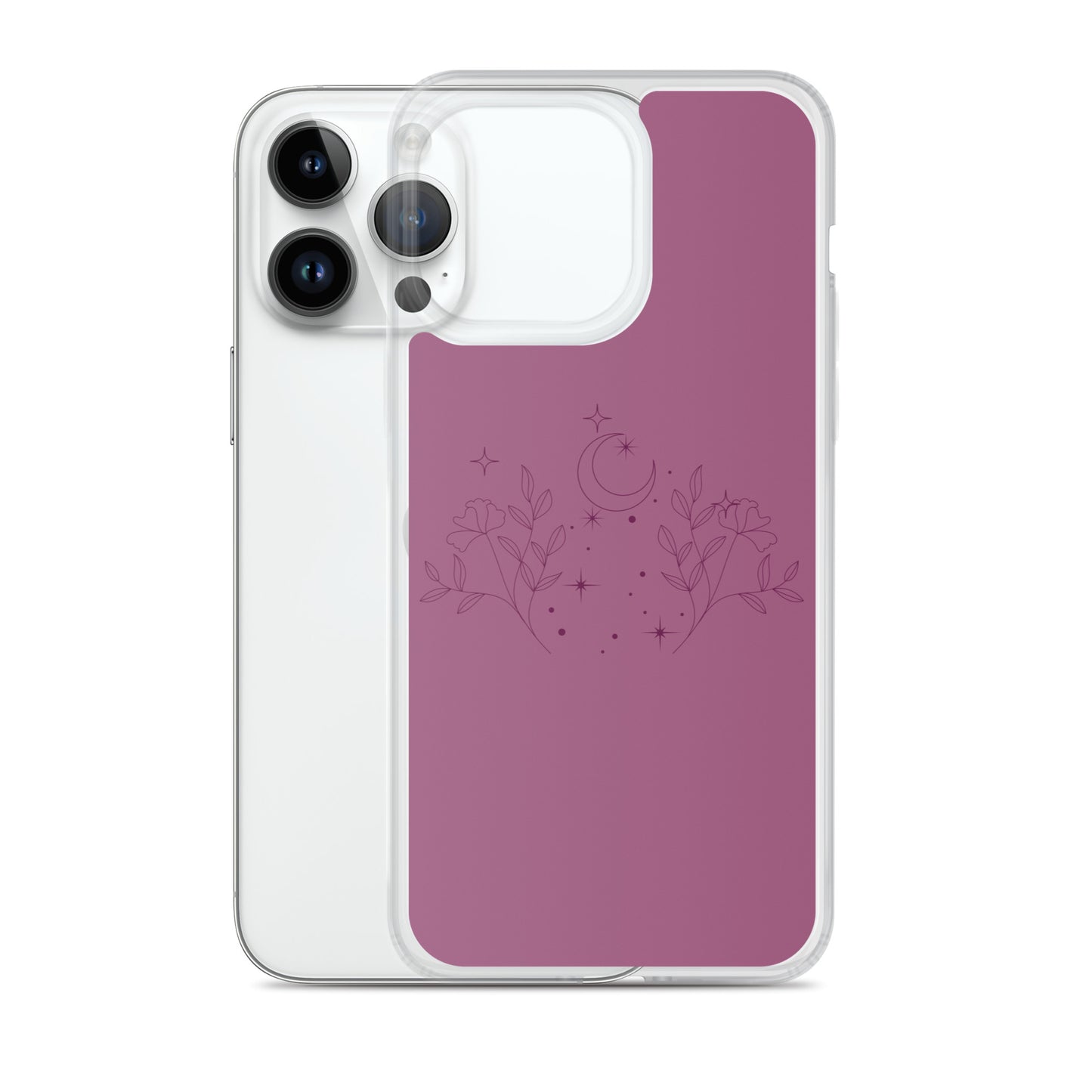 Flower Moon Warm Pink Clear Case for iPhone®