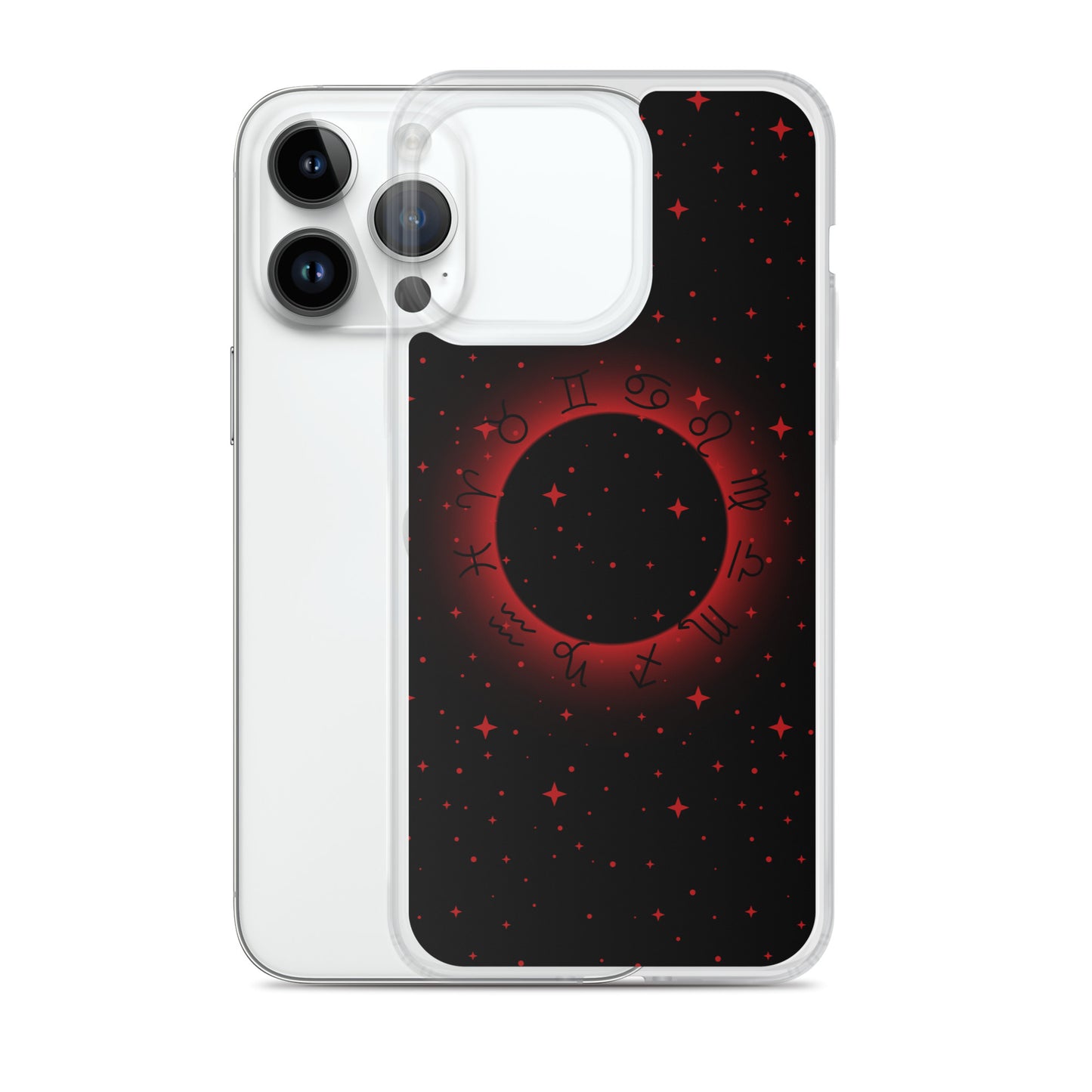 Star Zodiac Black Fire Red Clear Case for iPhone®