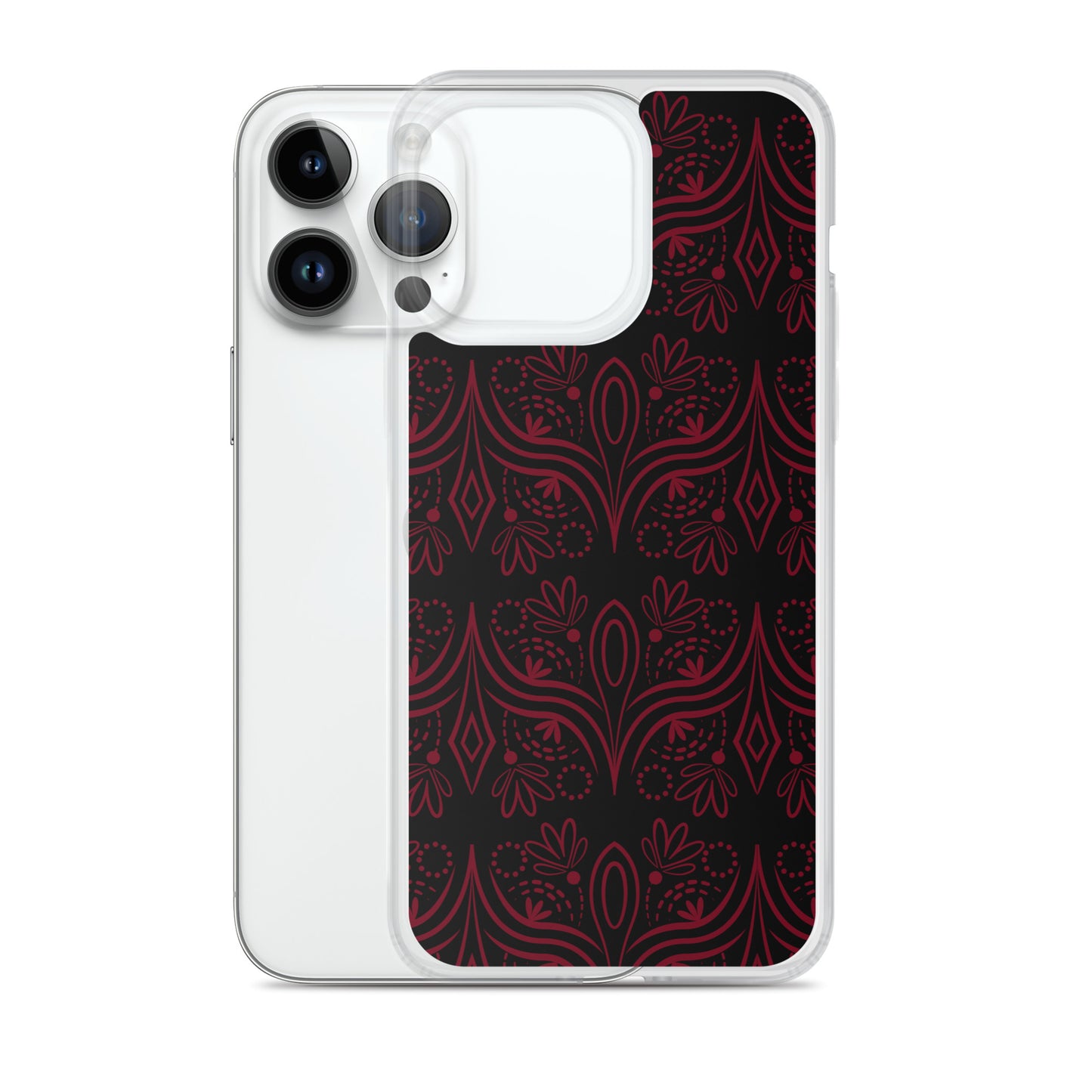 Geometric Black Star Red Clear Case for iPhone®