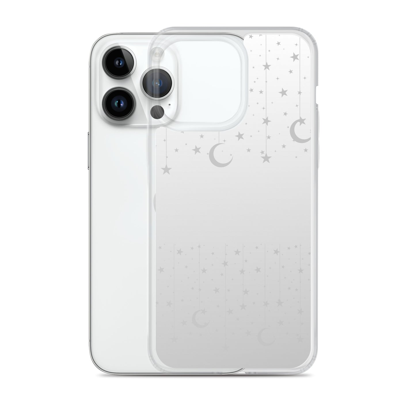 Silver Grey Moon Star Clear Case for iPhone®