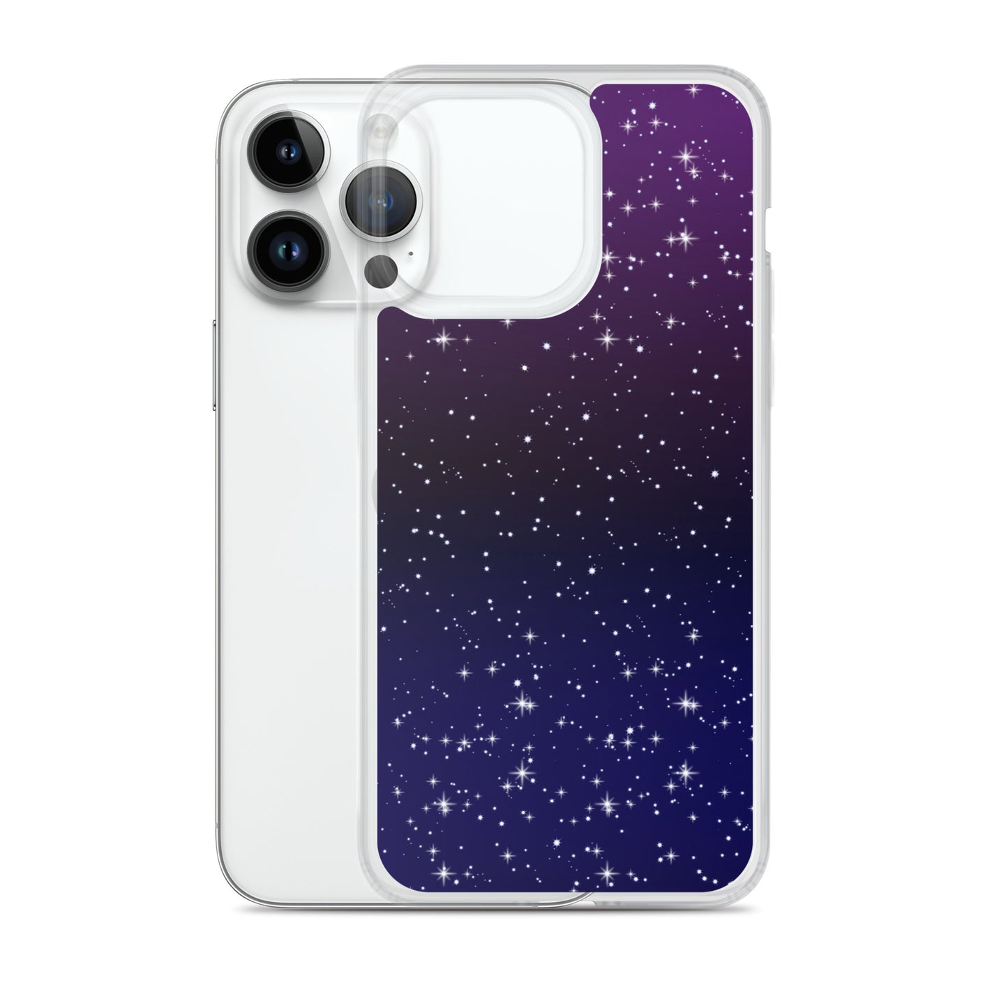 Purple Black Star Galaxy Clear Case for iPhone®