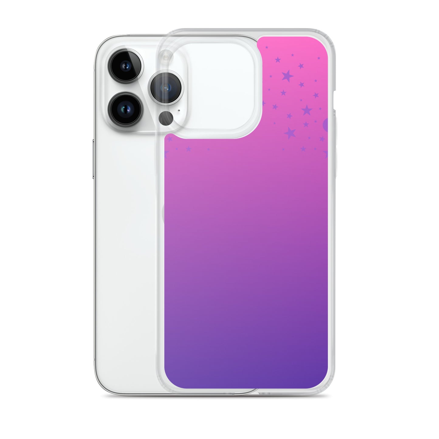 Purple Pink Gradient Star Clear Case for iPhone®