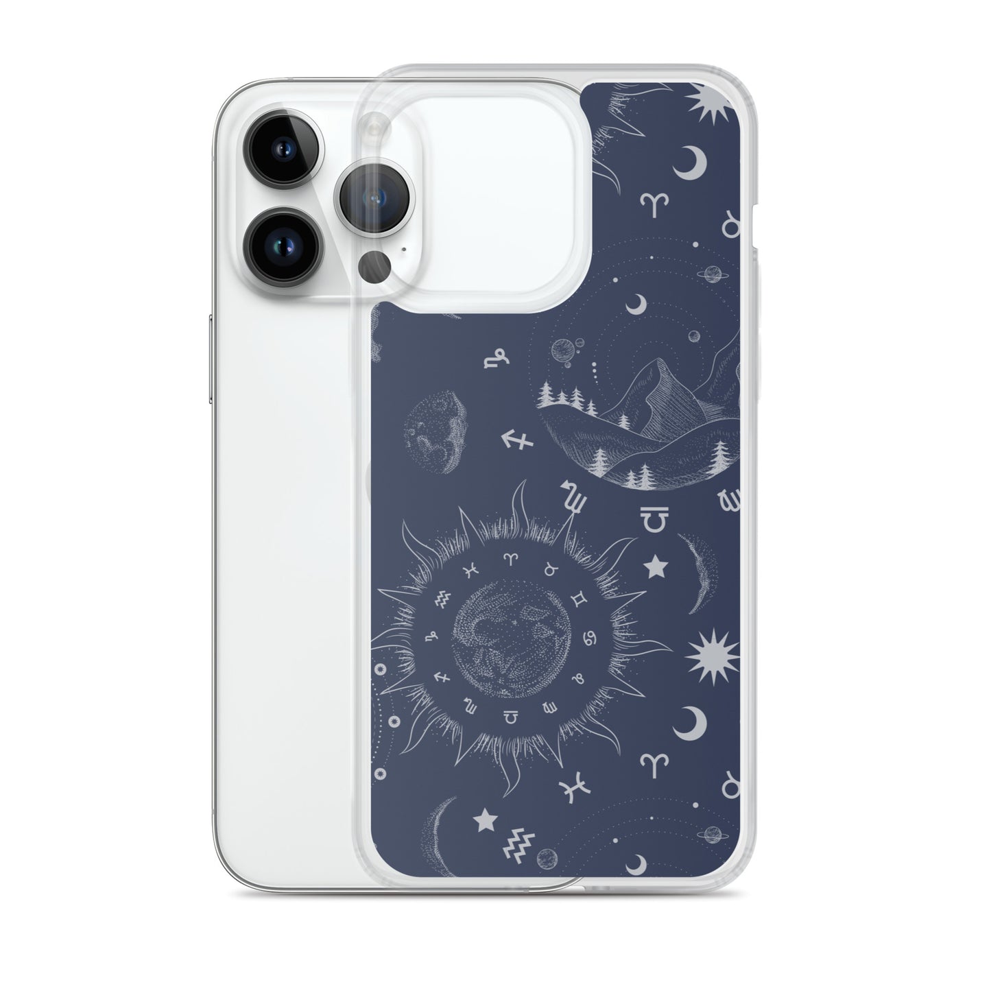 Navy Blue Moon Zodiac Clear Case for iPhone®