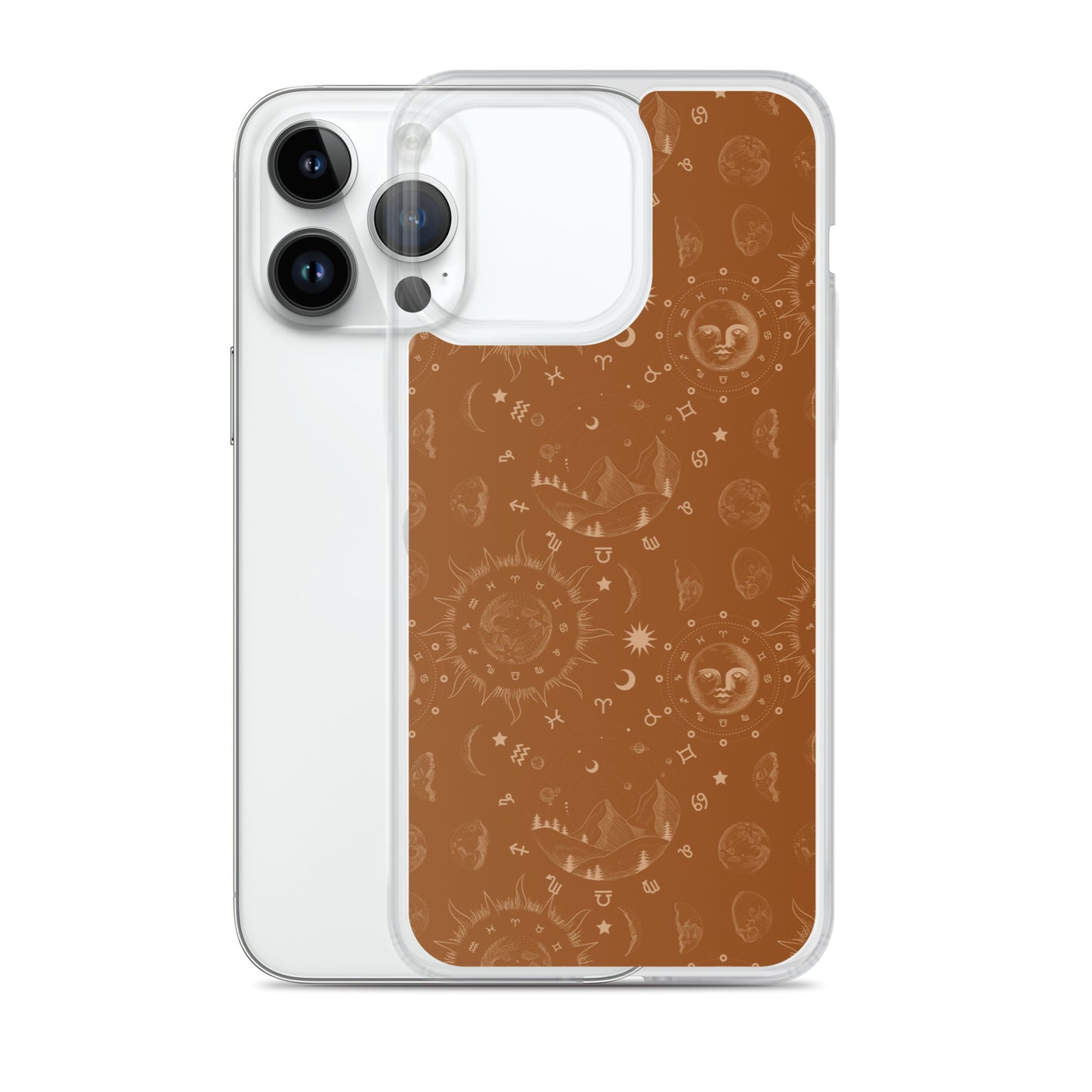 Saddle Brown Moon Galaxy Clear Case for iPhone®