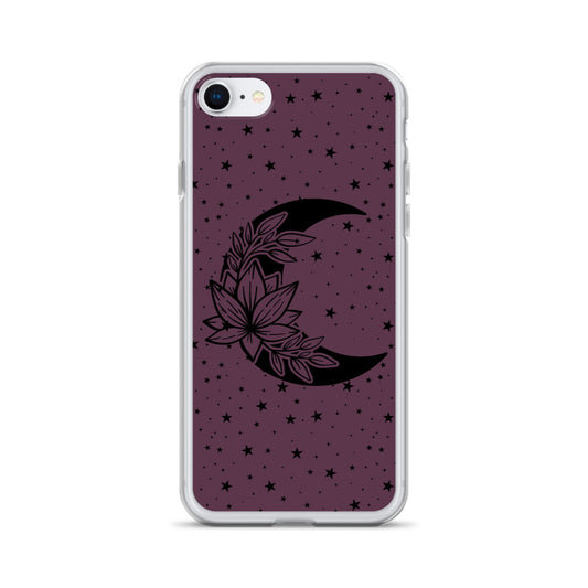 Floral Moon Star Purple Play Clear Case for iPhone®